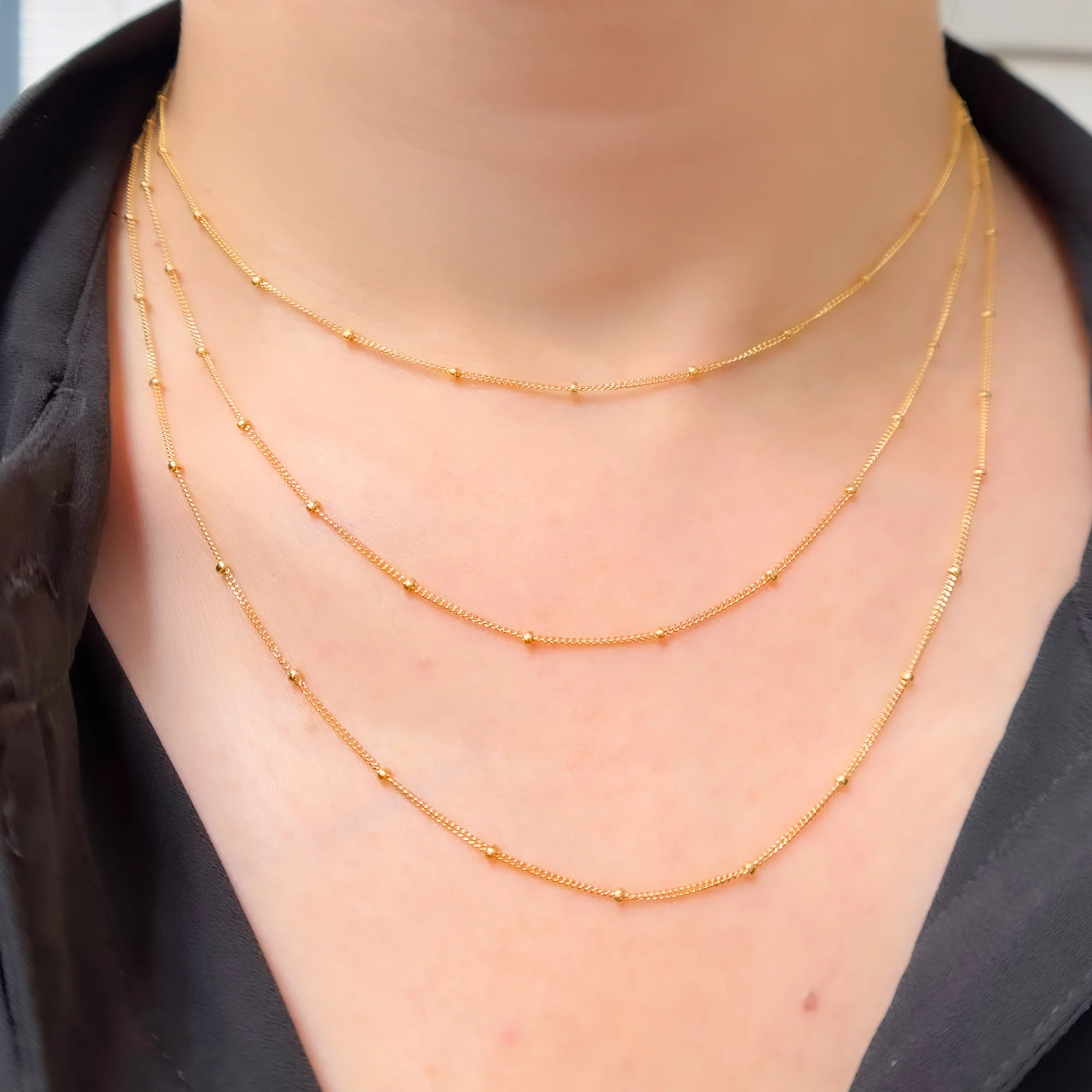 444GFNecklace. 14K Gold-Filled Satellite Ball Finished Necklace - Image 4