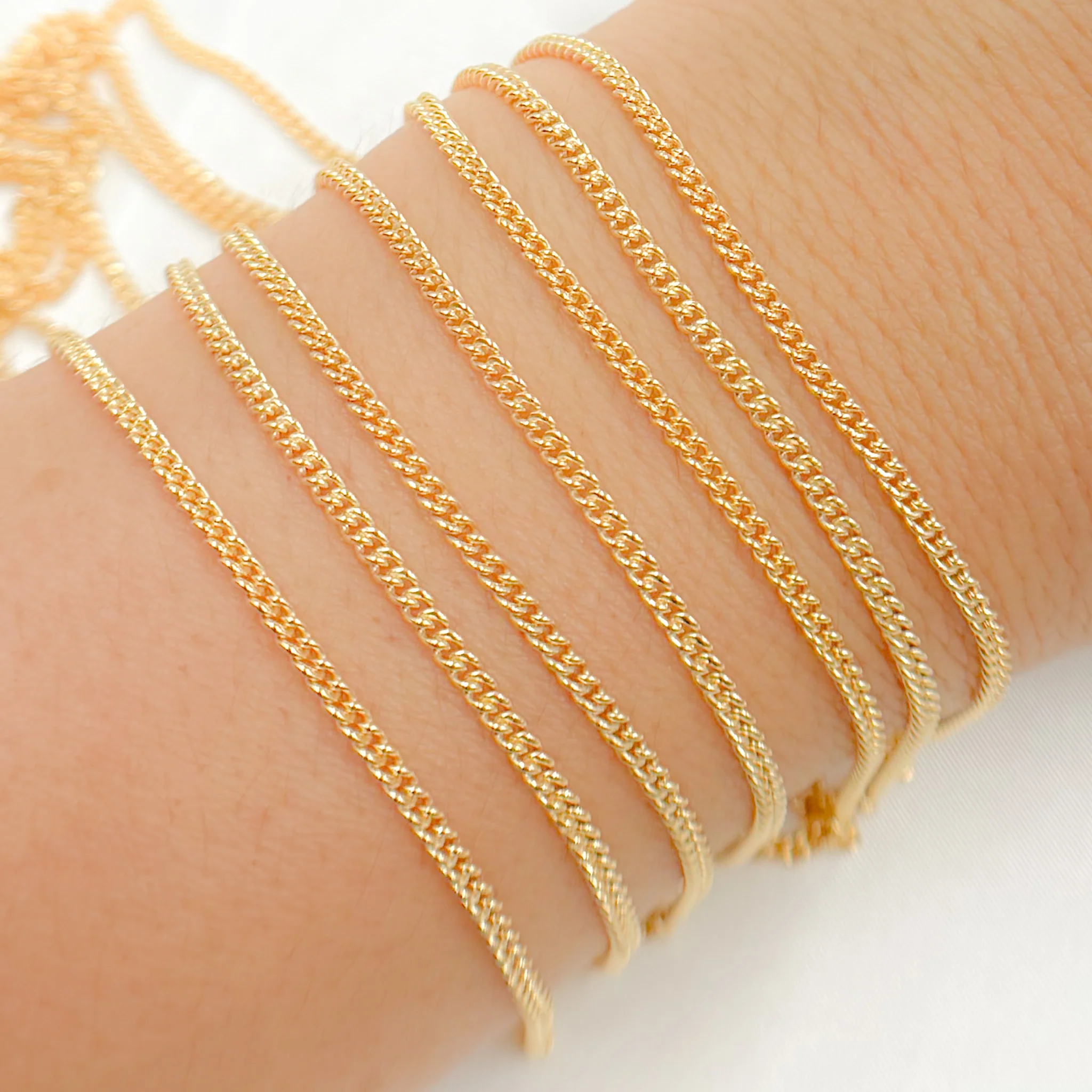 66GF. 14K Gold Filled Tiny Curb Chain Bulk - Image 2
