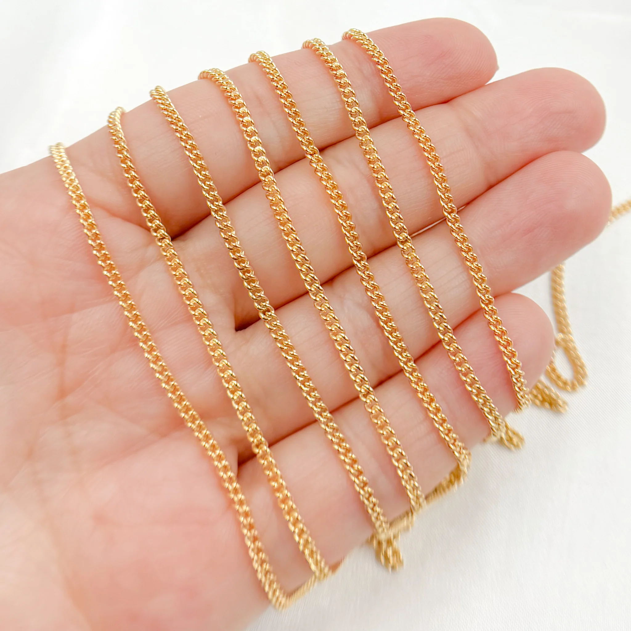 66GF. 14K Gold Filled Tiny Curb Chain Bulk - Image 4