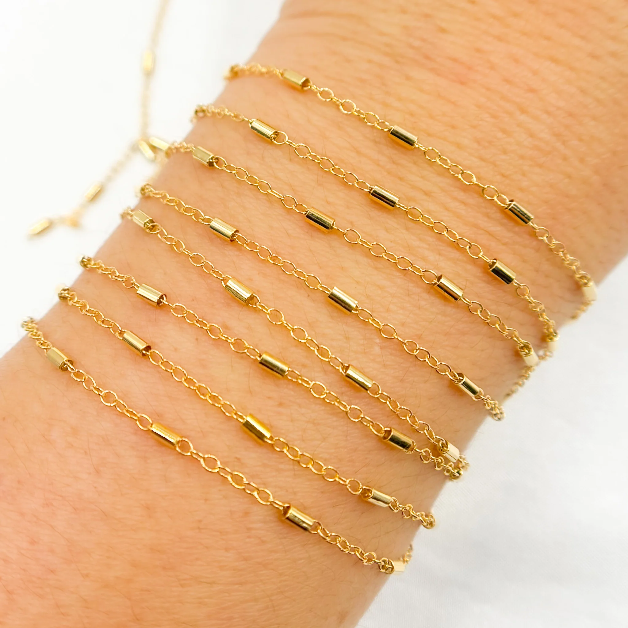 1203GF. 14K Gold-Filled Tube Size Satellite Chain - Image 2
