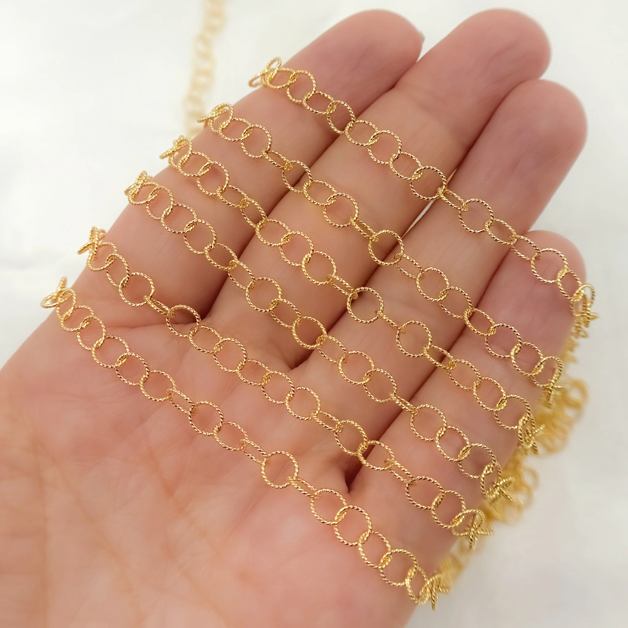 679TWGF. 14K Gold-Filled Twisted Round Link Chain - Image 4