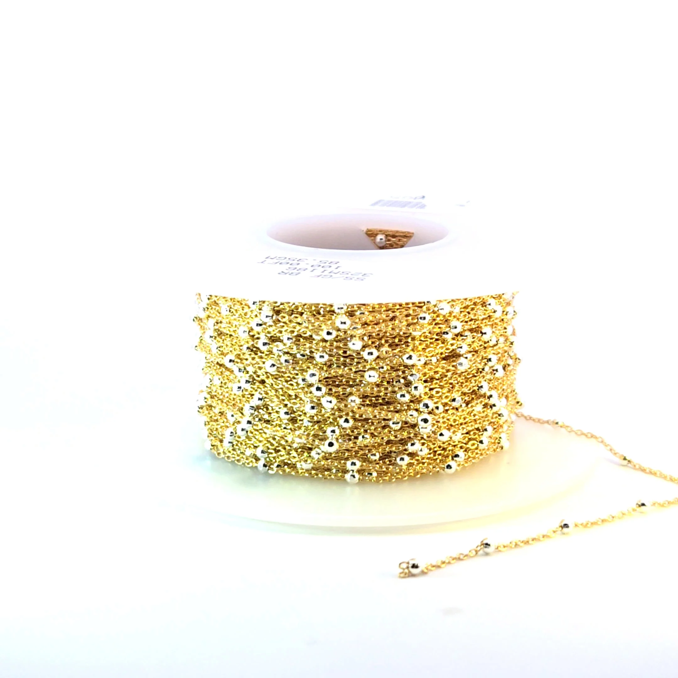 1186GF. 14k Gold Filled with 925 Sterling Silver Beads Satellite Chain - Image 8