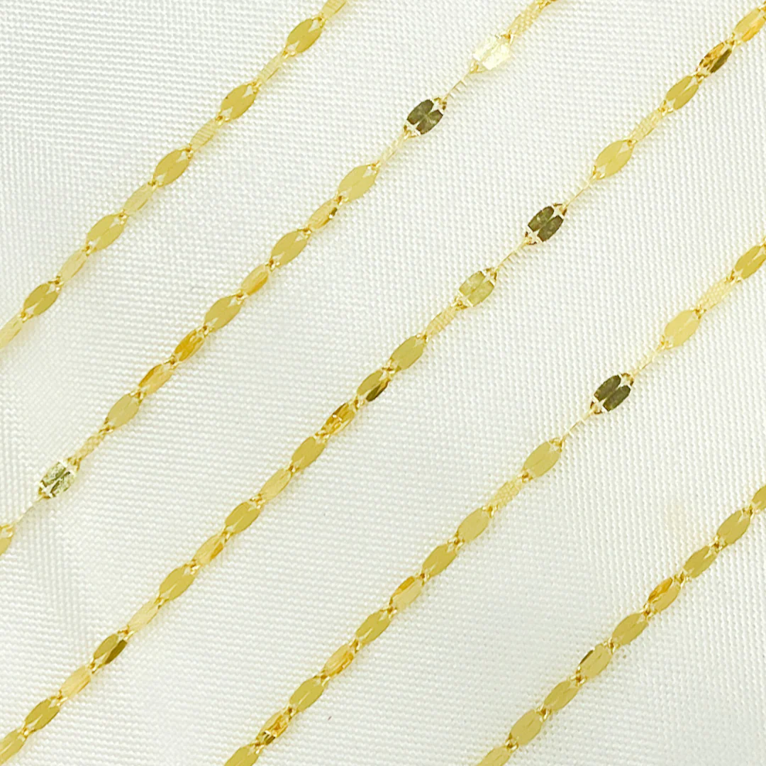 027FV10byFt. 14k Gold Flat Marina Link Chain - Image 3