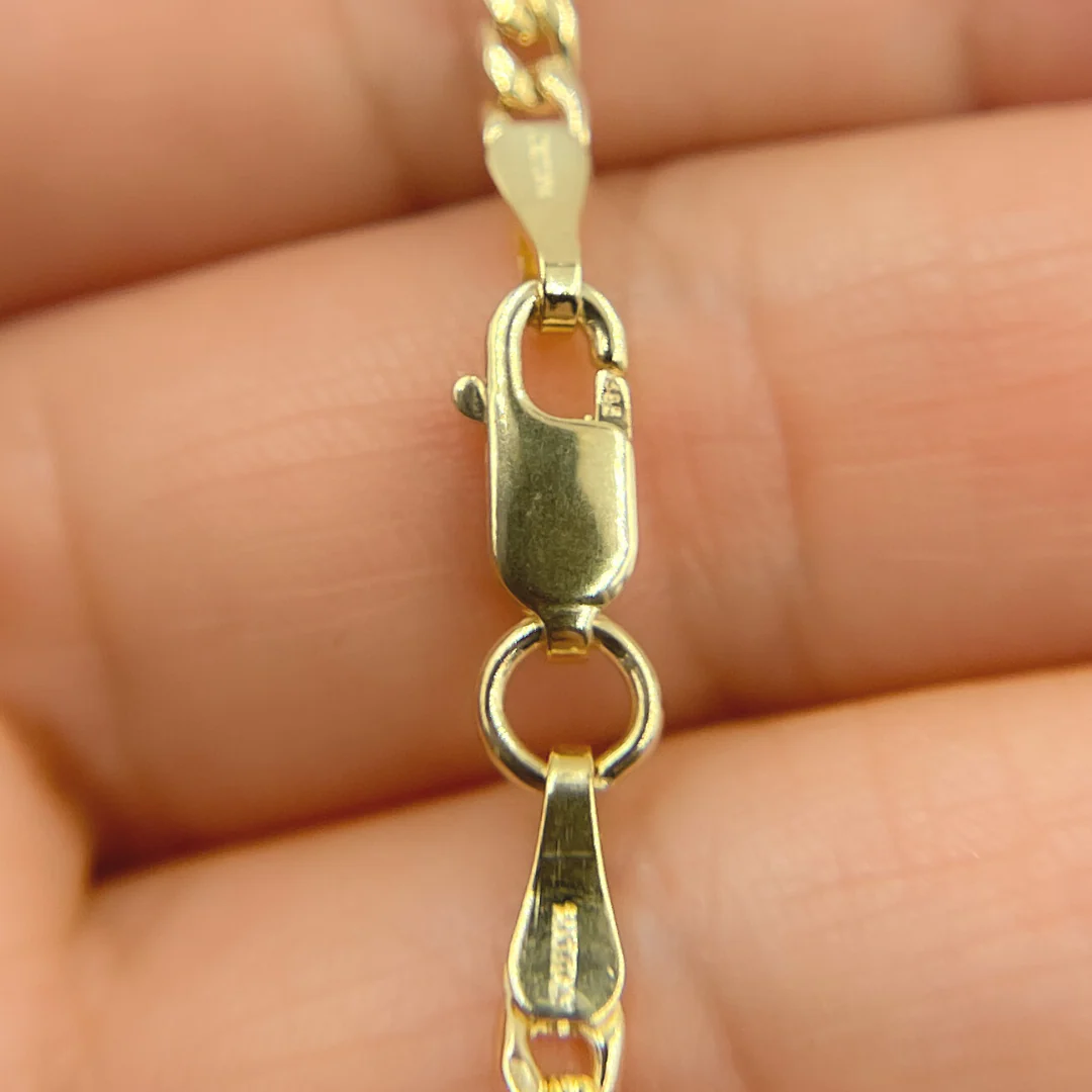 14K18. 14K Solid Gold Hollow Curb Chain - Image 6