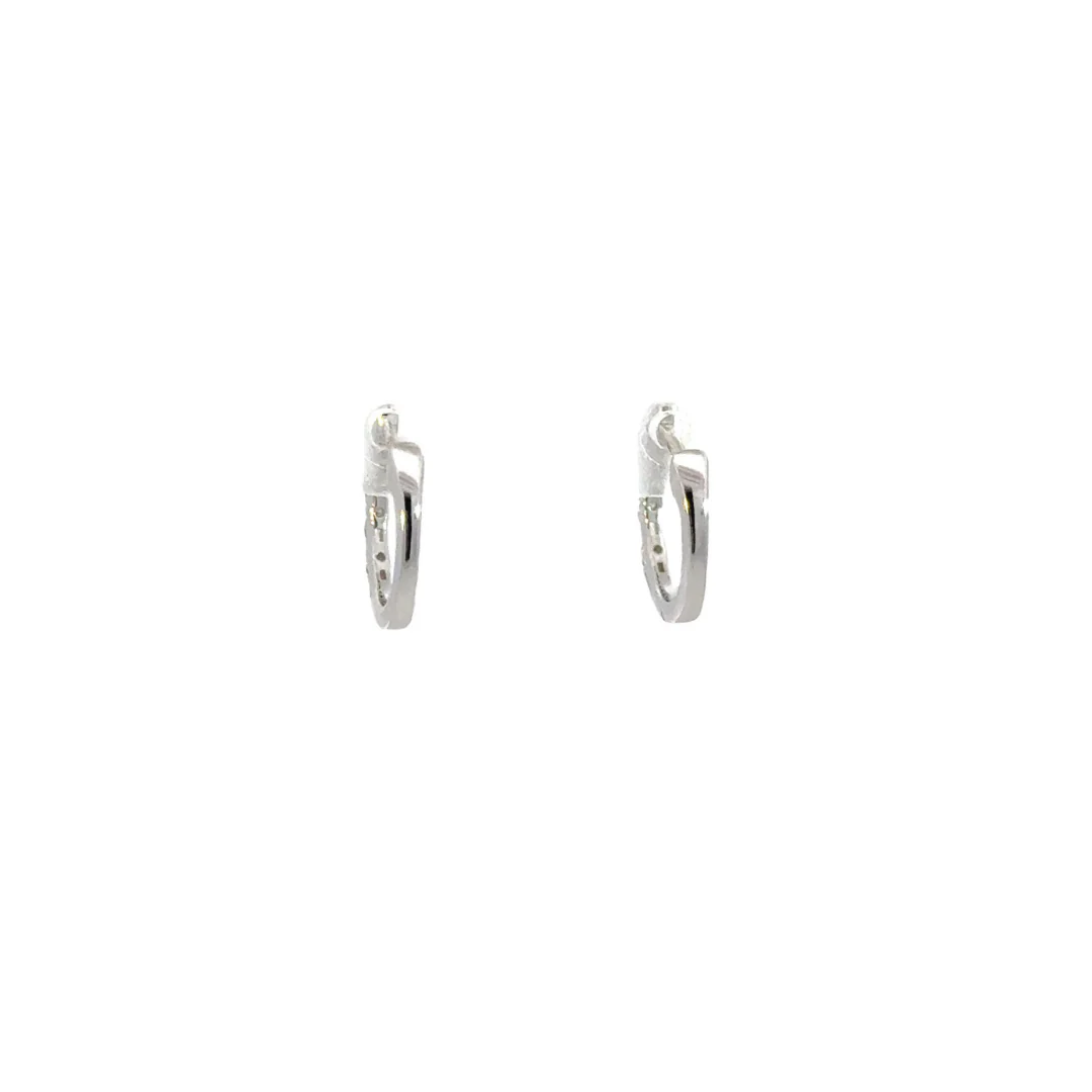 EHD57037W. 14k Solid Gold Baguette Hoops - Image 4