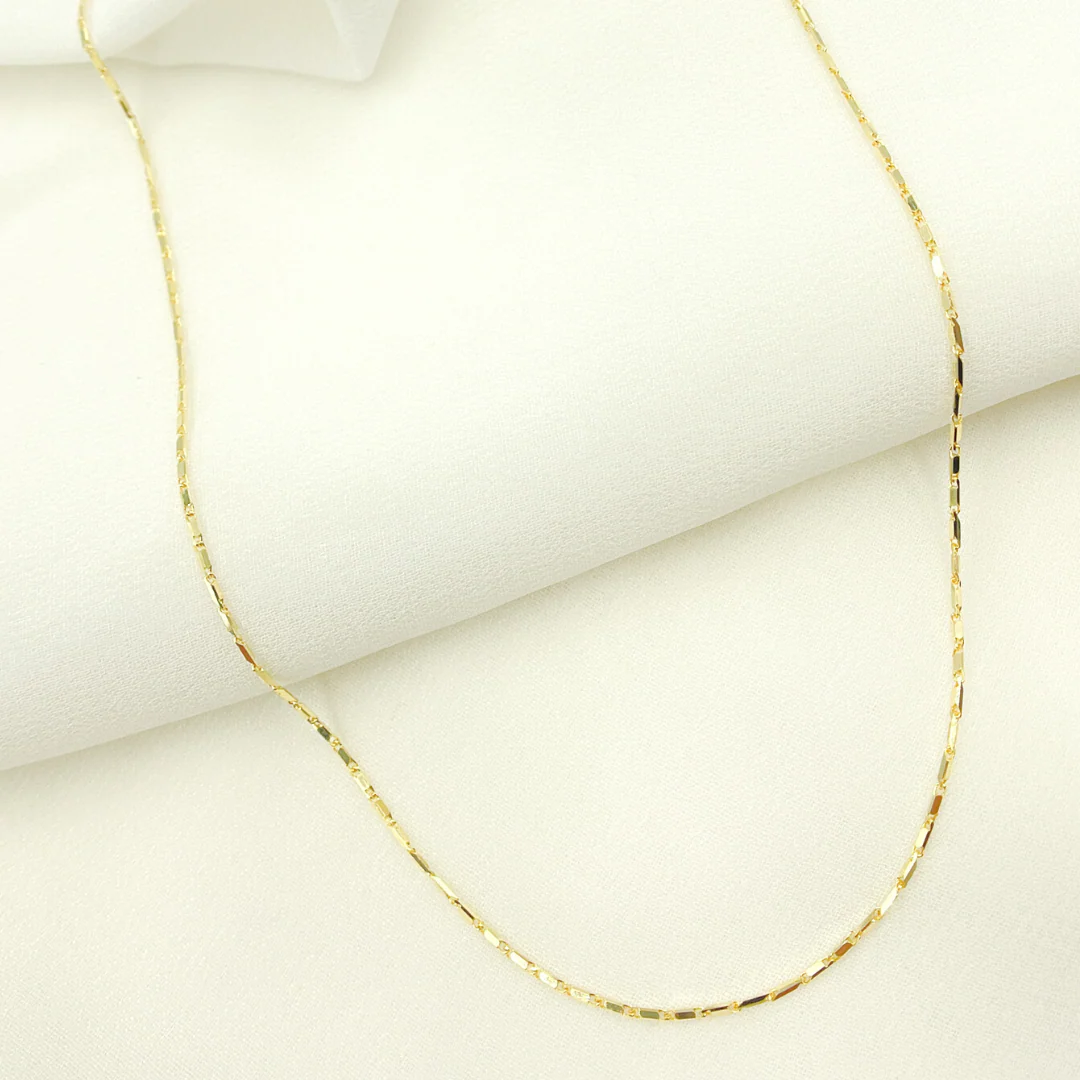 035LURBRT4C7. 14K Solid Gold Bars Chain - Image 2