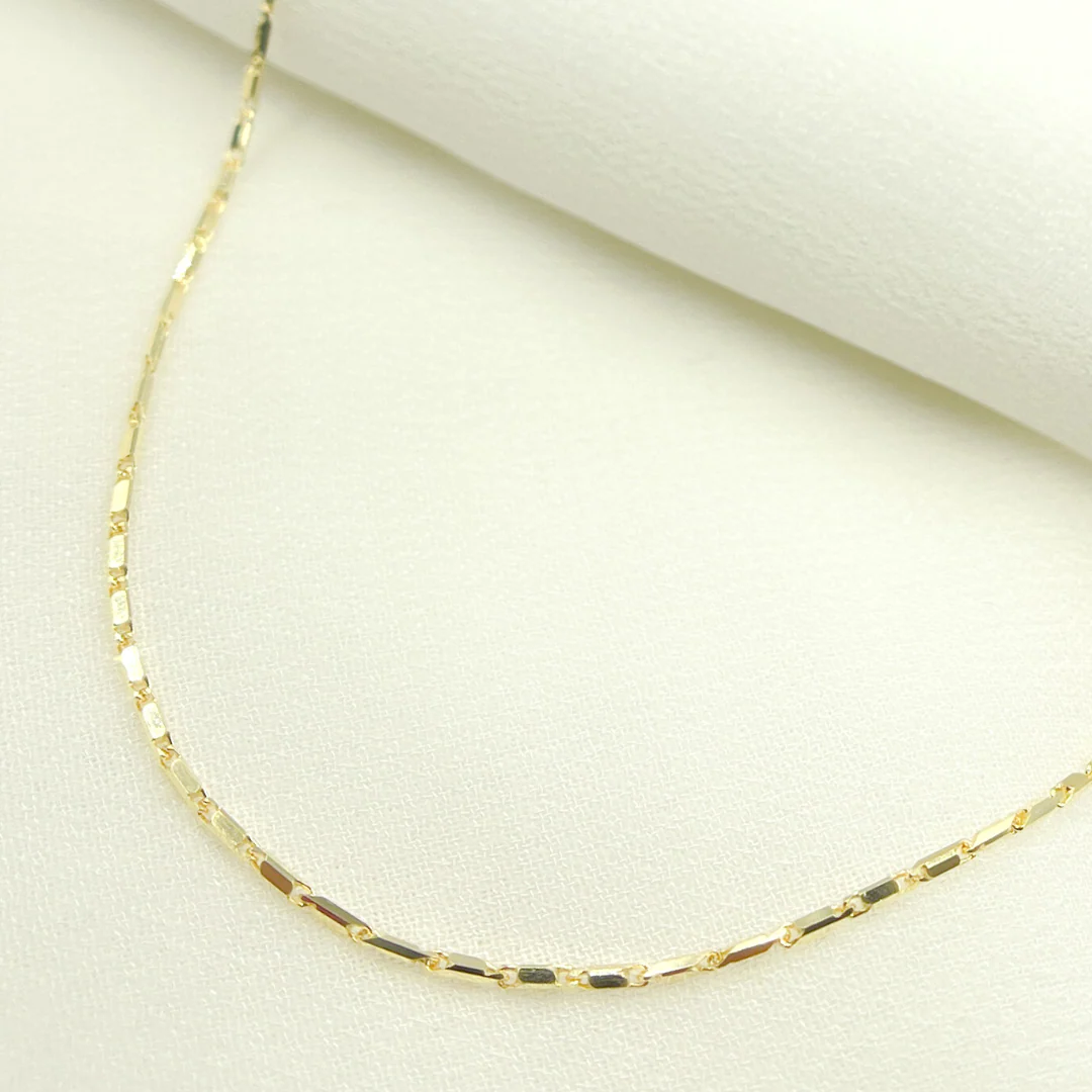 035LURBRT4C7. 14K Solid Gold Bars Chain - Image 4