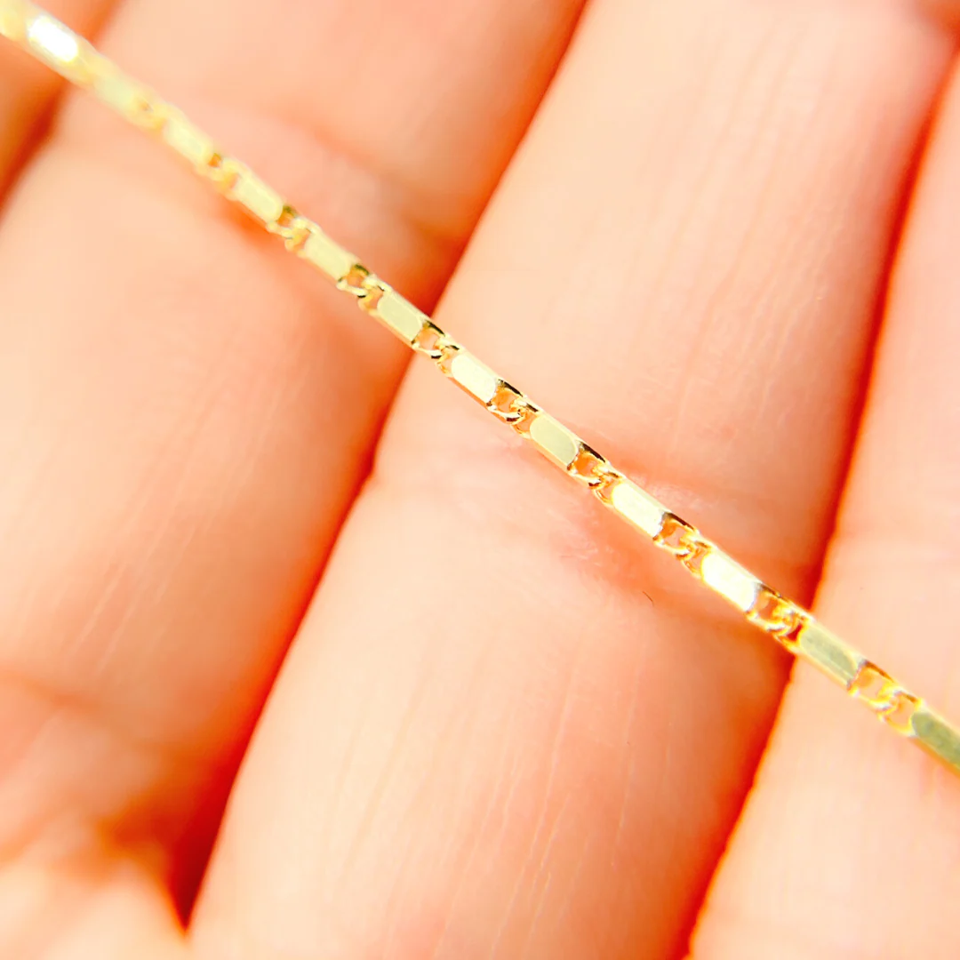 035LURBRT4C7. 14K Solid Gold Bars Chain - Image 6