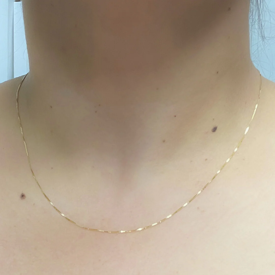 040VED. 14K Solid Gold Box Chain - Image 2