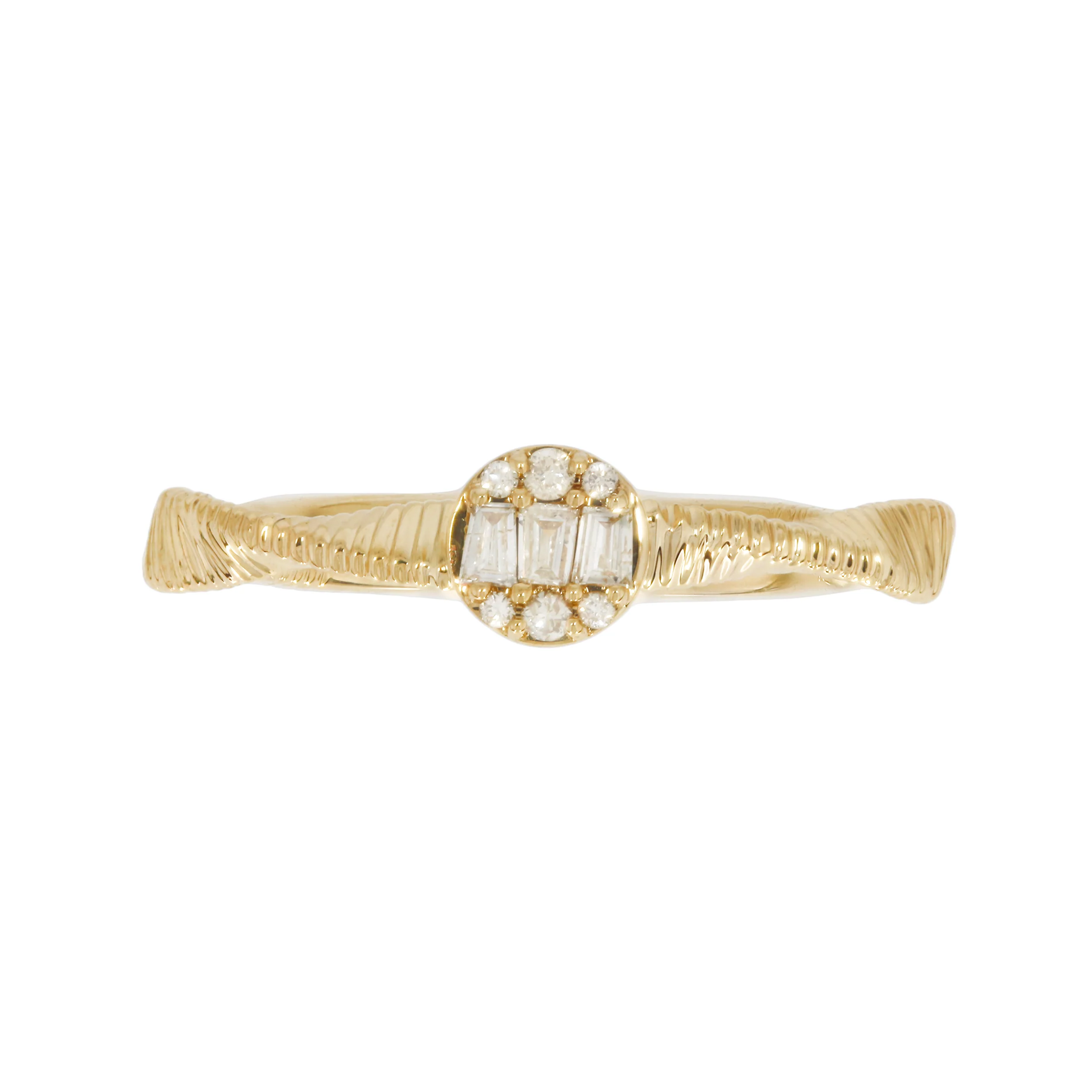 MRN00842. 14K Solid Gold Cut Diamond Wave Ring - Image 2