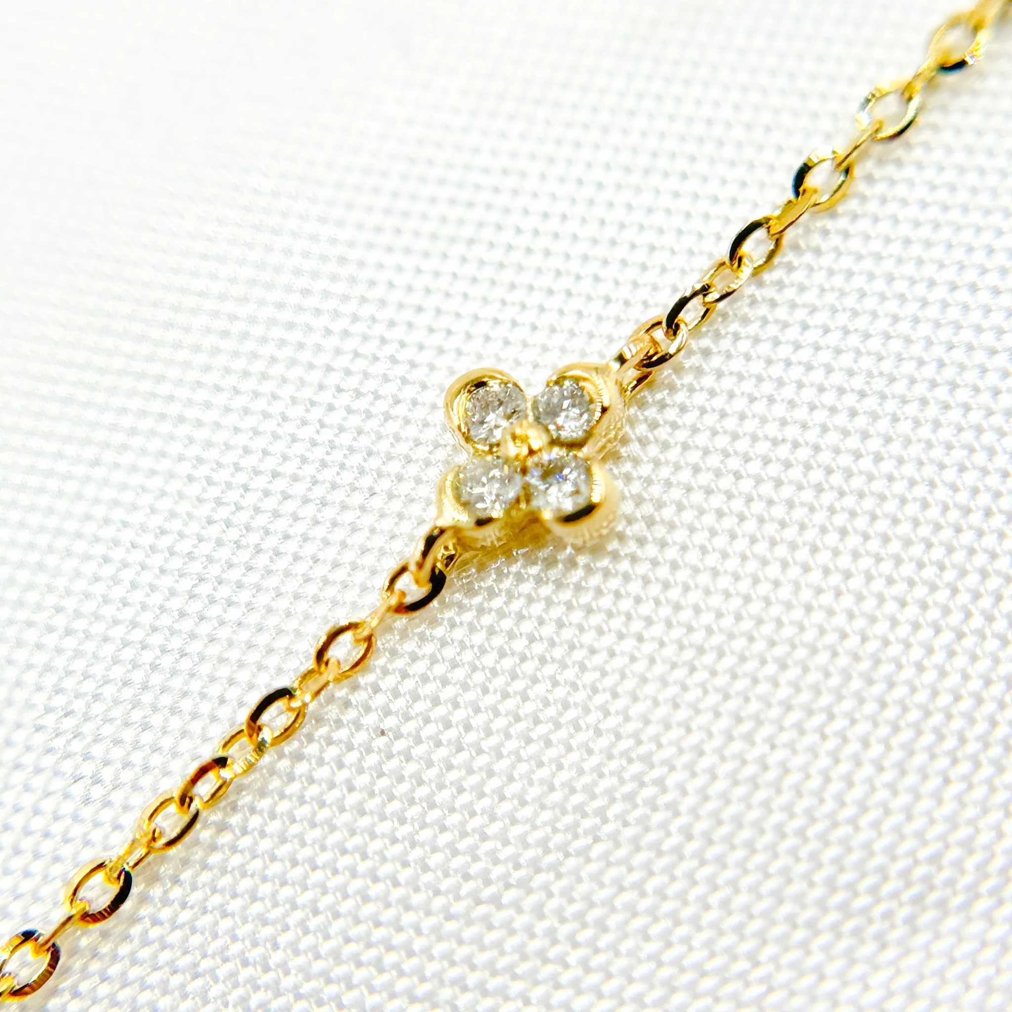 NT403413RU. 14K Solid Gold Diamond and Gemstone Flower Necklace - Image 4