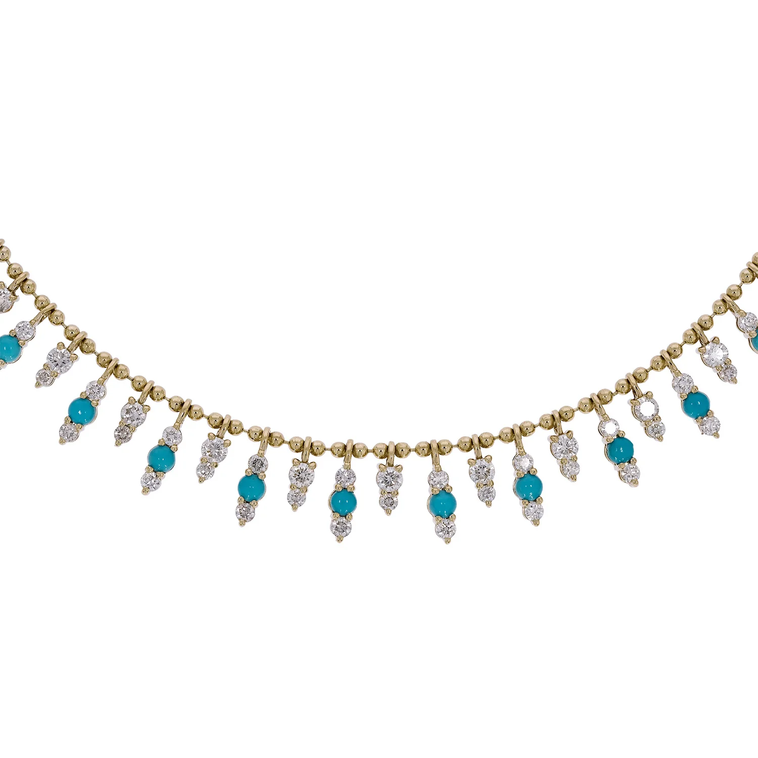 NFN71705. 14K Solid Gold Diamond and Gemstone Necklace - Image 6