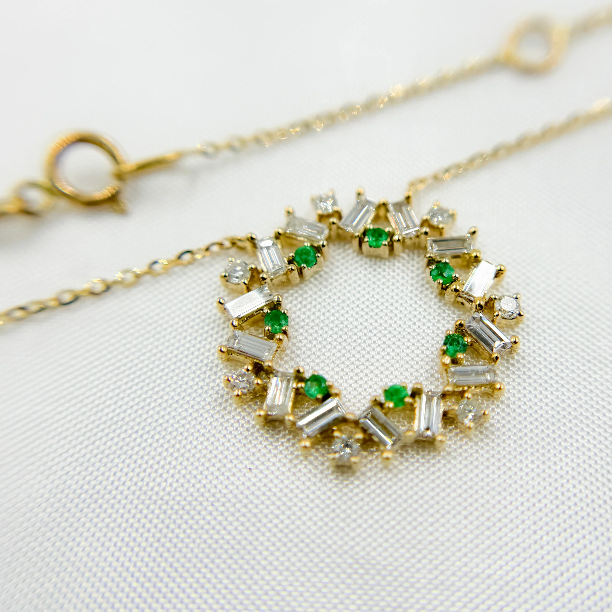 NT402348. 14K Solid Gold Diamond and Gemstone Necklace - Image 3