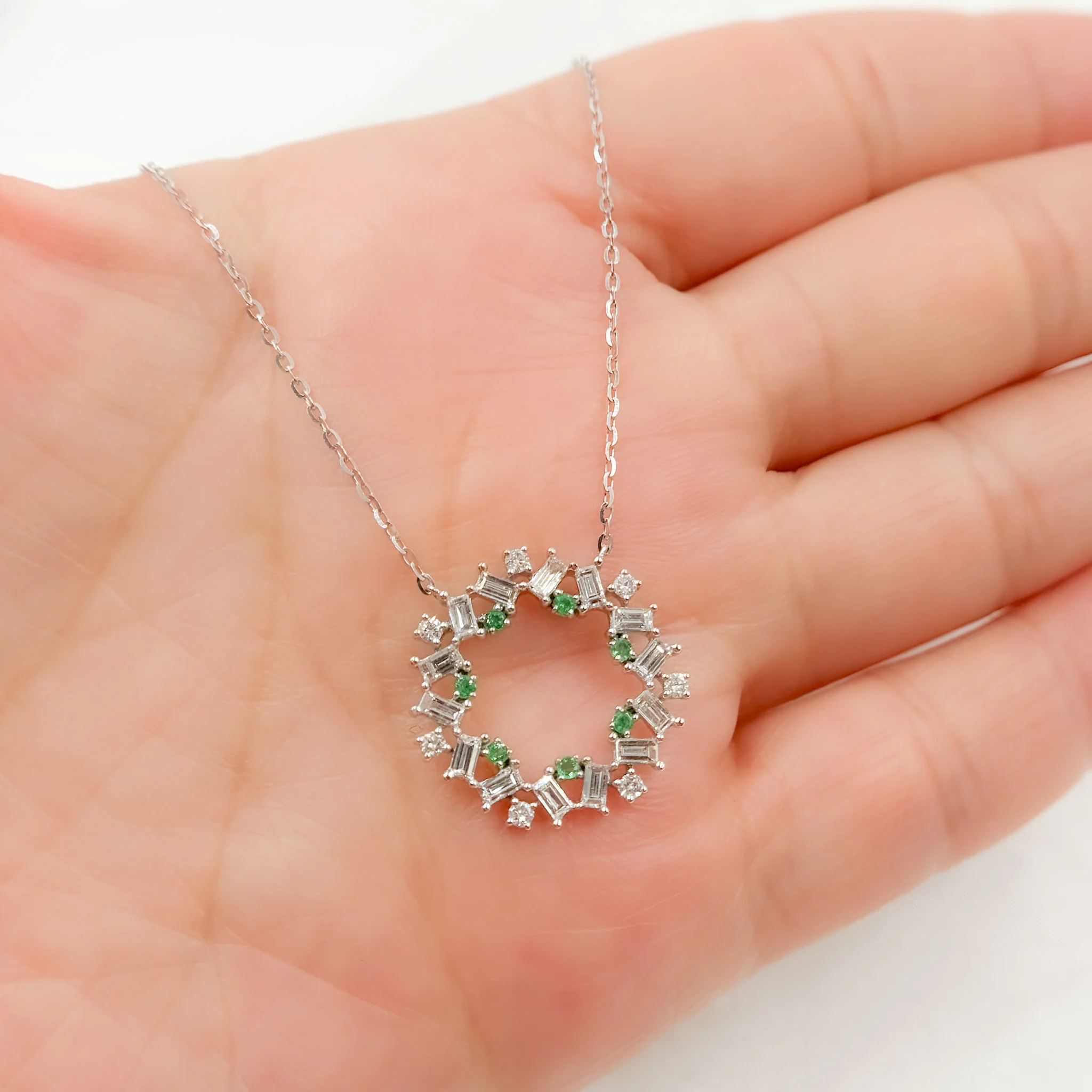 NT402348. 14K Solid Gold Diamond and Gemstone Necklace - Image 5