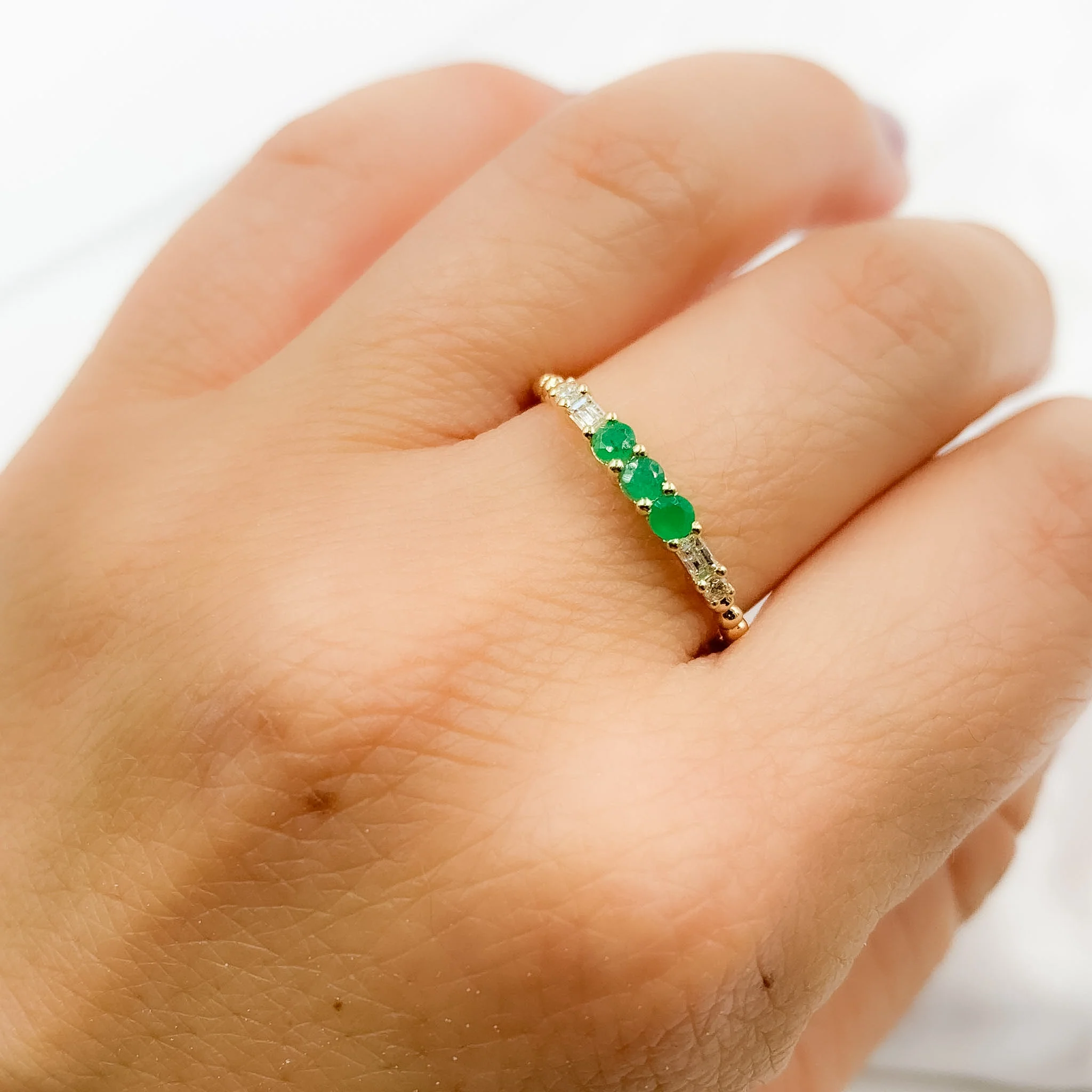 RN411802EM. 14K Solid Gold Diamond and Gemstone Ring - Image 2