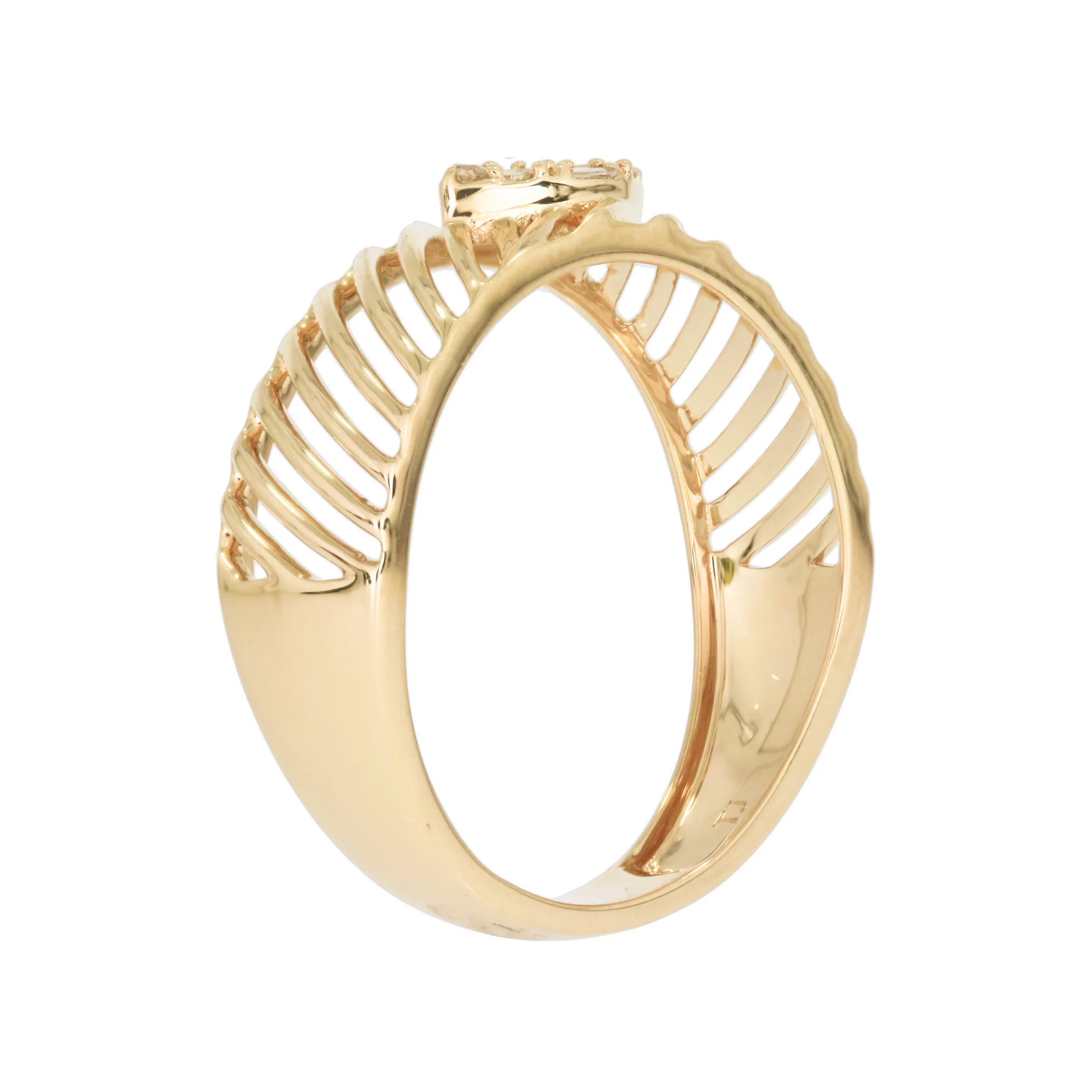 DRN01558. 14K Solid Gold Diamond Band Ring - Image 2