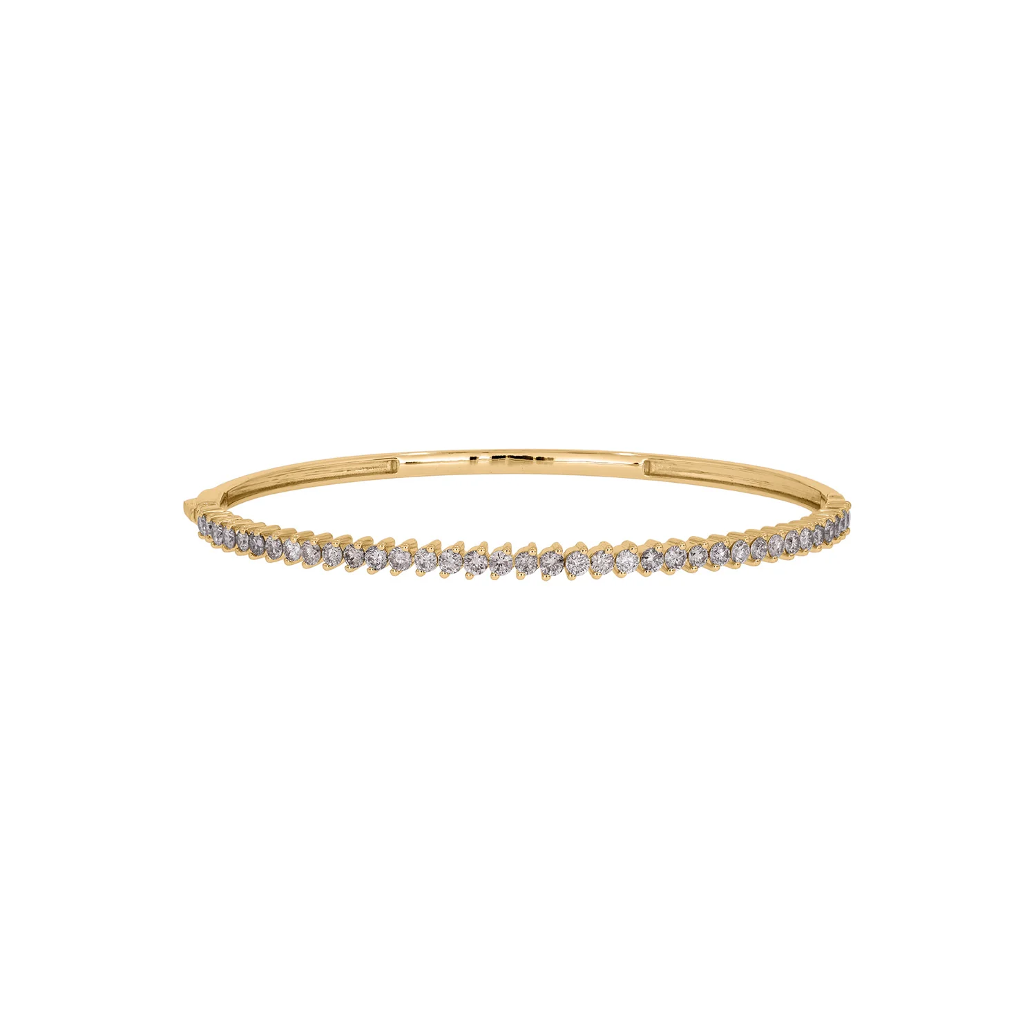 DBG00276. 14K Solid Gold Diamond Bangle - Image 4