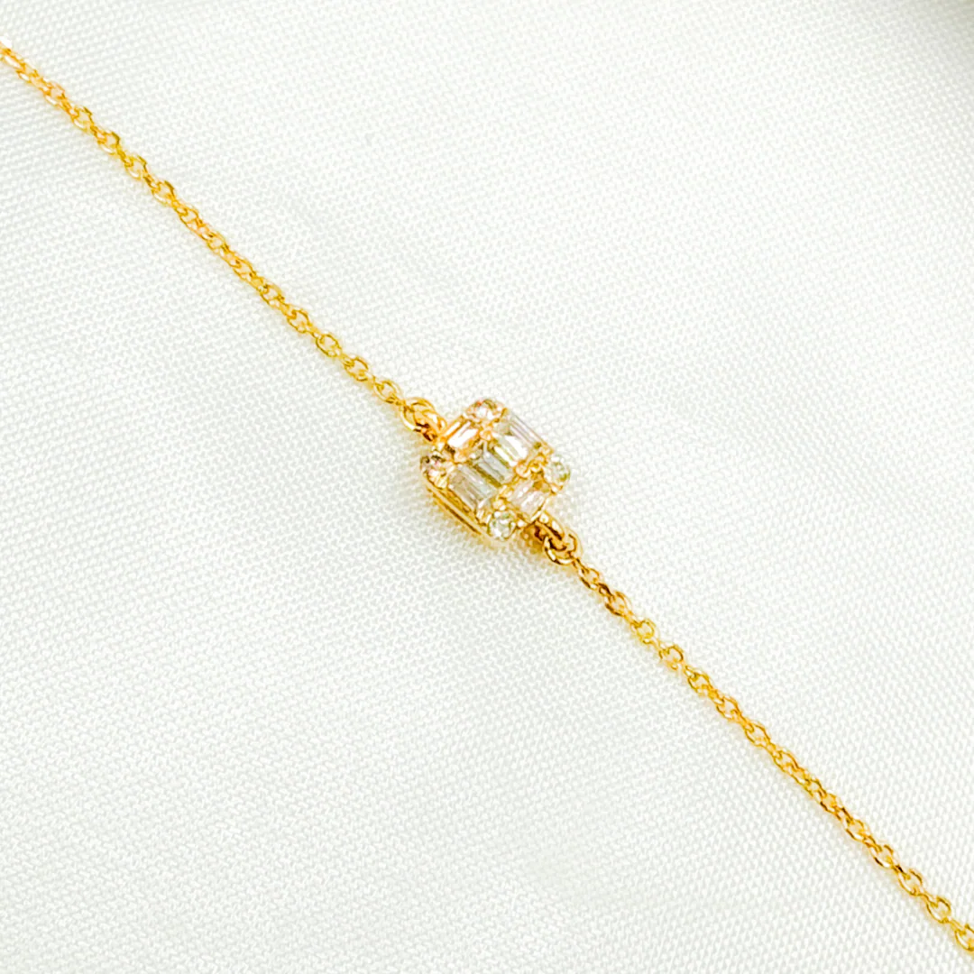 BFB60695. 14k Solid Gold Diamond Bracelet - Image 5