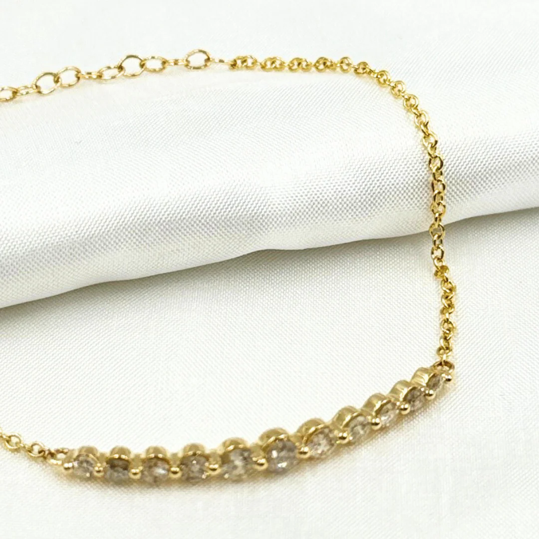 BFD60625. 14k Solid Gold Diamond Bracelet - Image 3