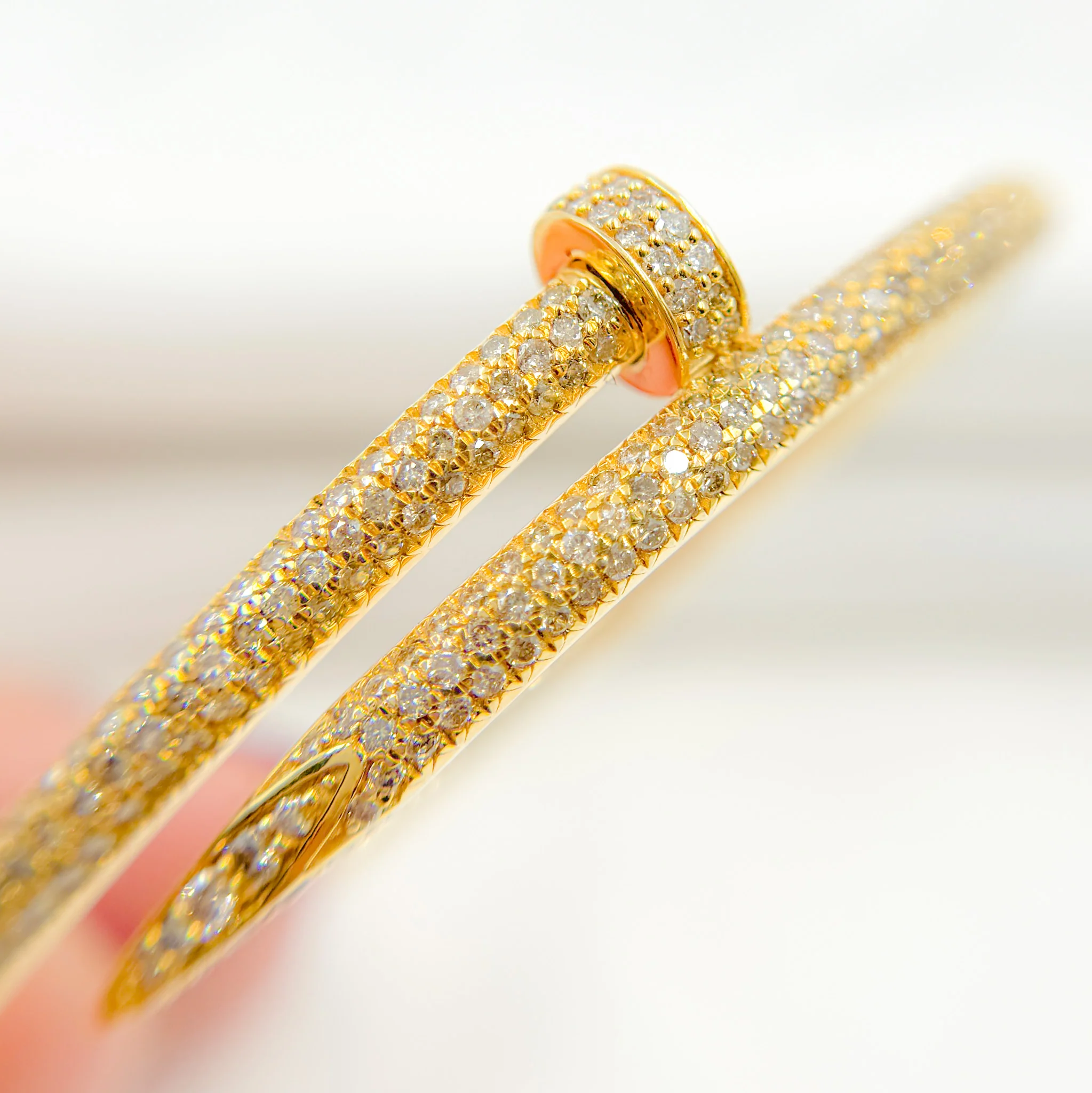 CGDP56. 14K Solid Gold Diamond Bangle - Image 3