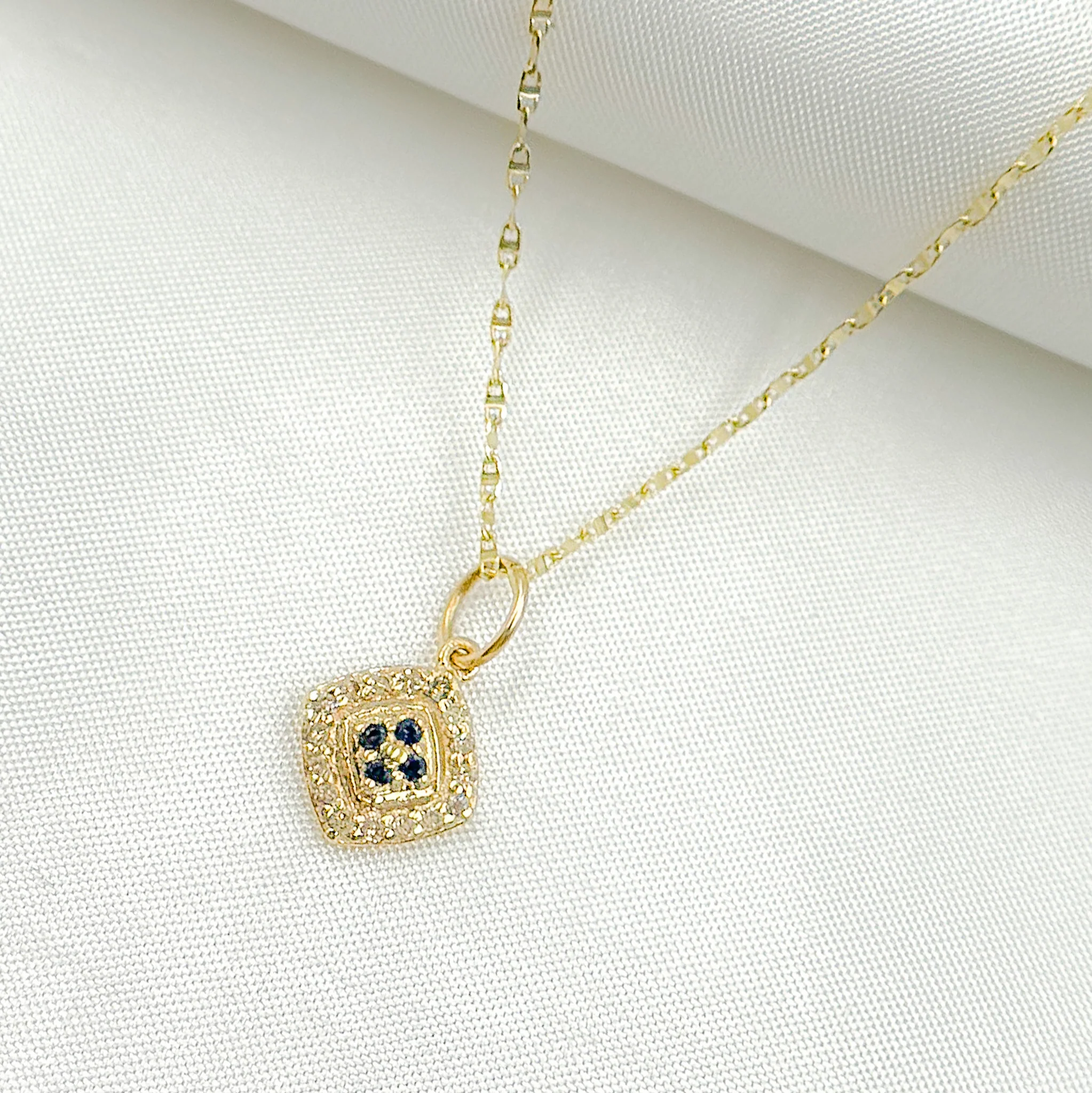 GDP387. 14K Solid Gold Diamond Charm with Gemstones - Image 3