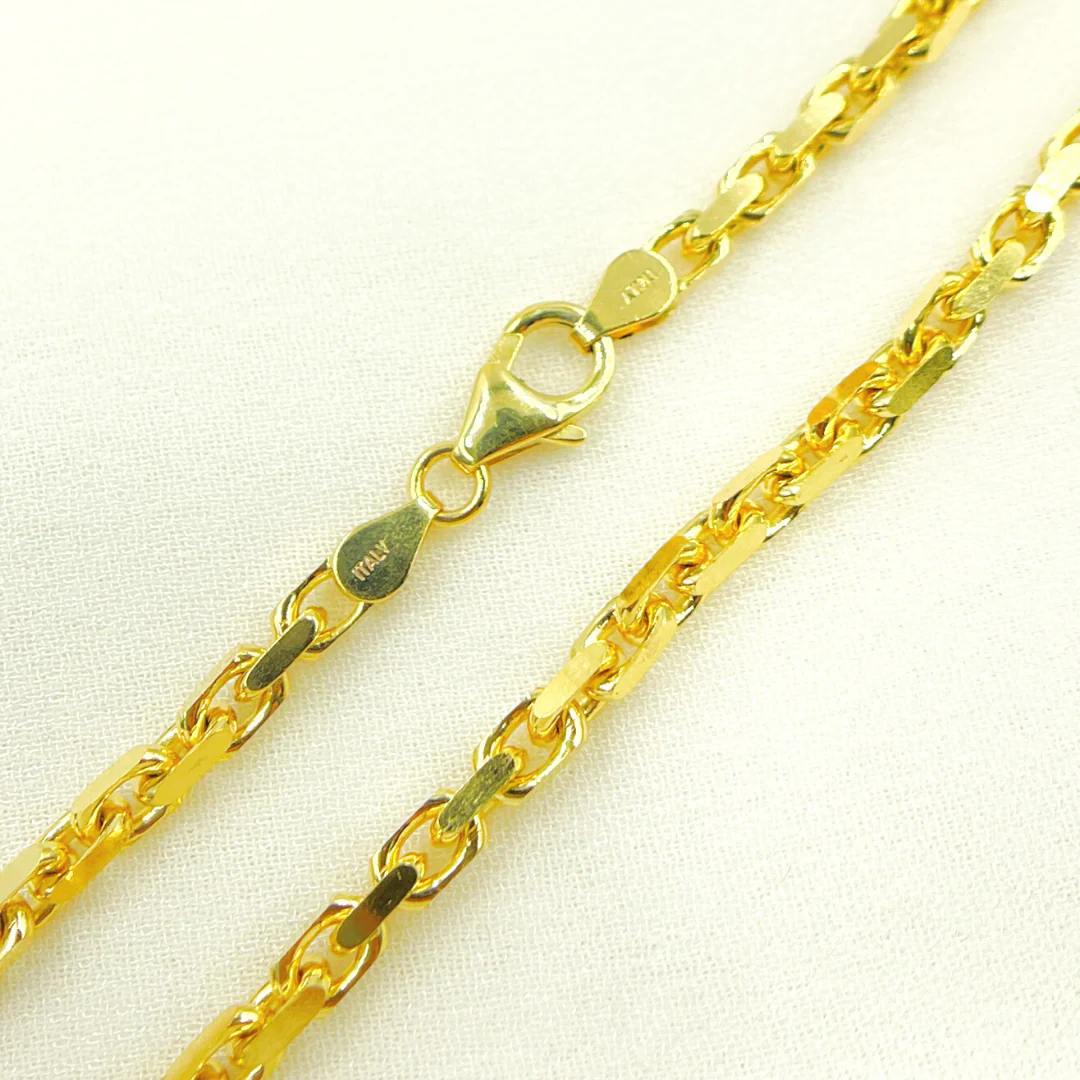 135R04CLH4. 14K Solid Gold Diamond Cut Box Link Chain - Image 7