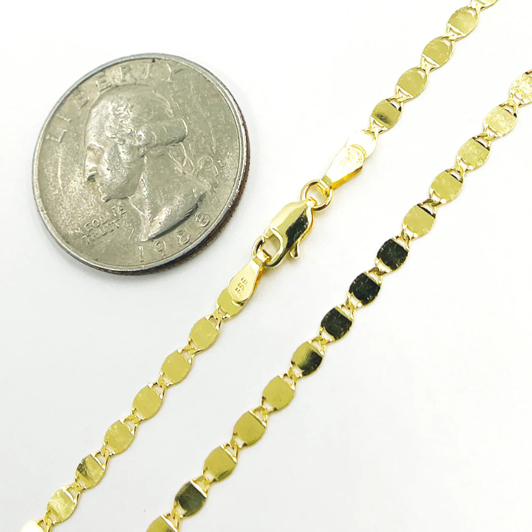040FVAV1BP26. 14K Solid Gold Diamond Cut Marina Chain - Image 6