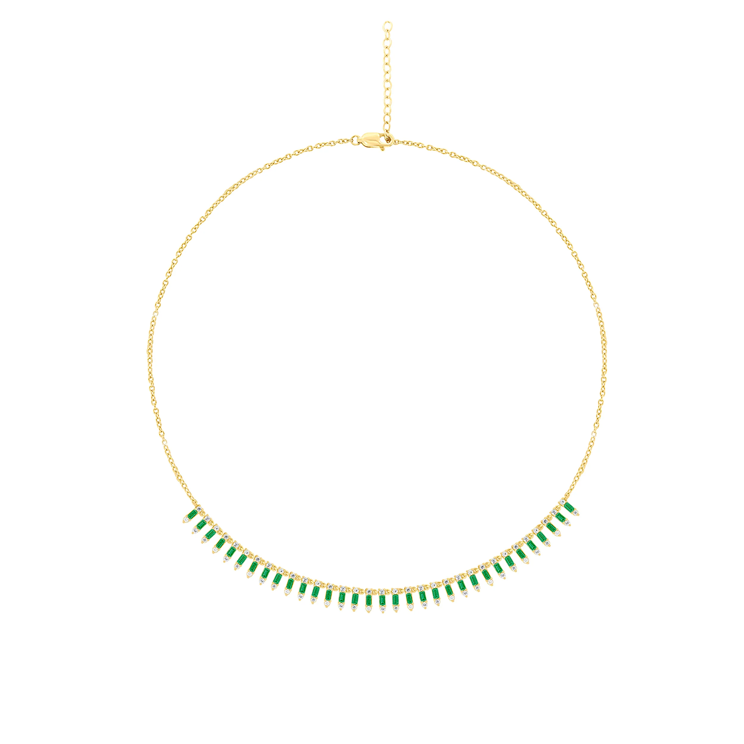 NFL70815EM. 14K Solid Gold Diamond and Gemstone Dangle Necklace