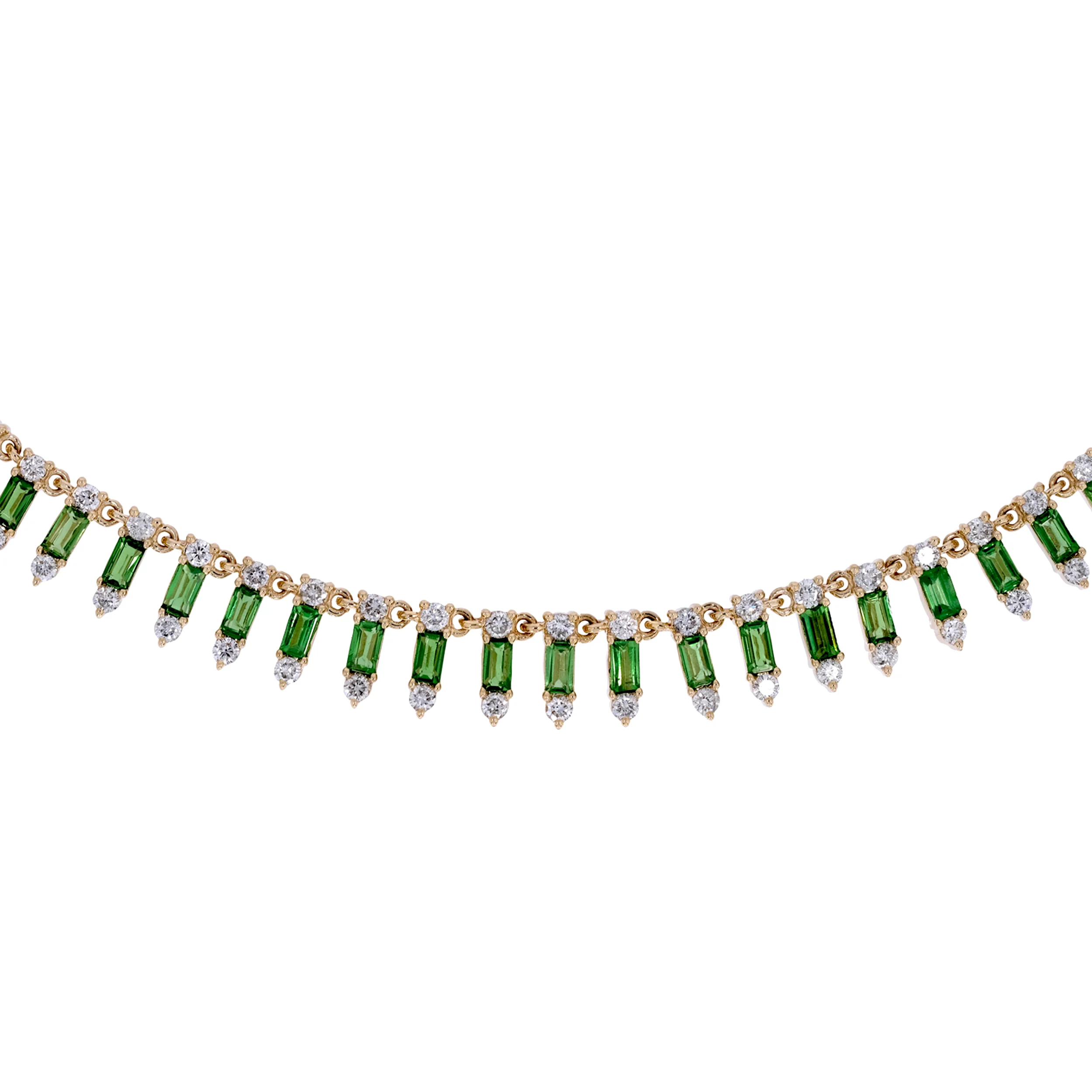 NFL70815EM. 14K Solid Gold Diamond and Gemstone Dangle Necklace - Image 3