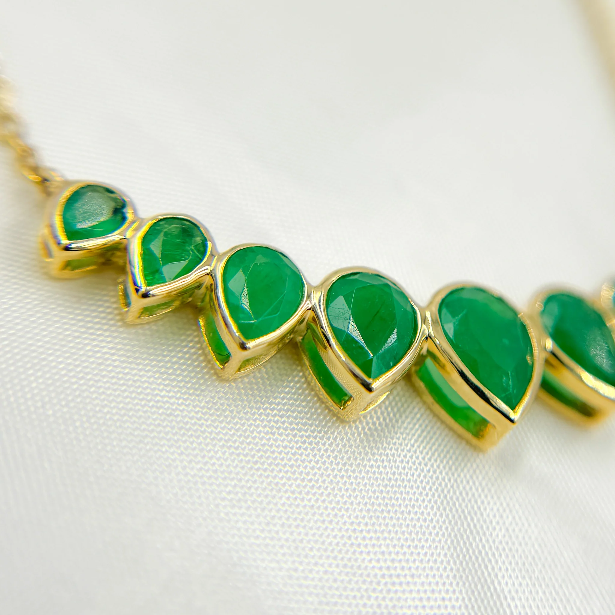 CN96120. 14K Solid Gold Diamond Drops Necklace - Image 6