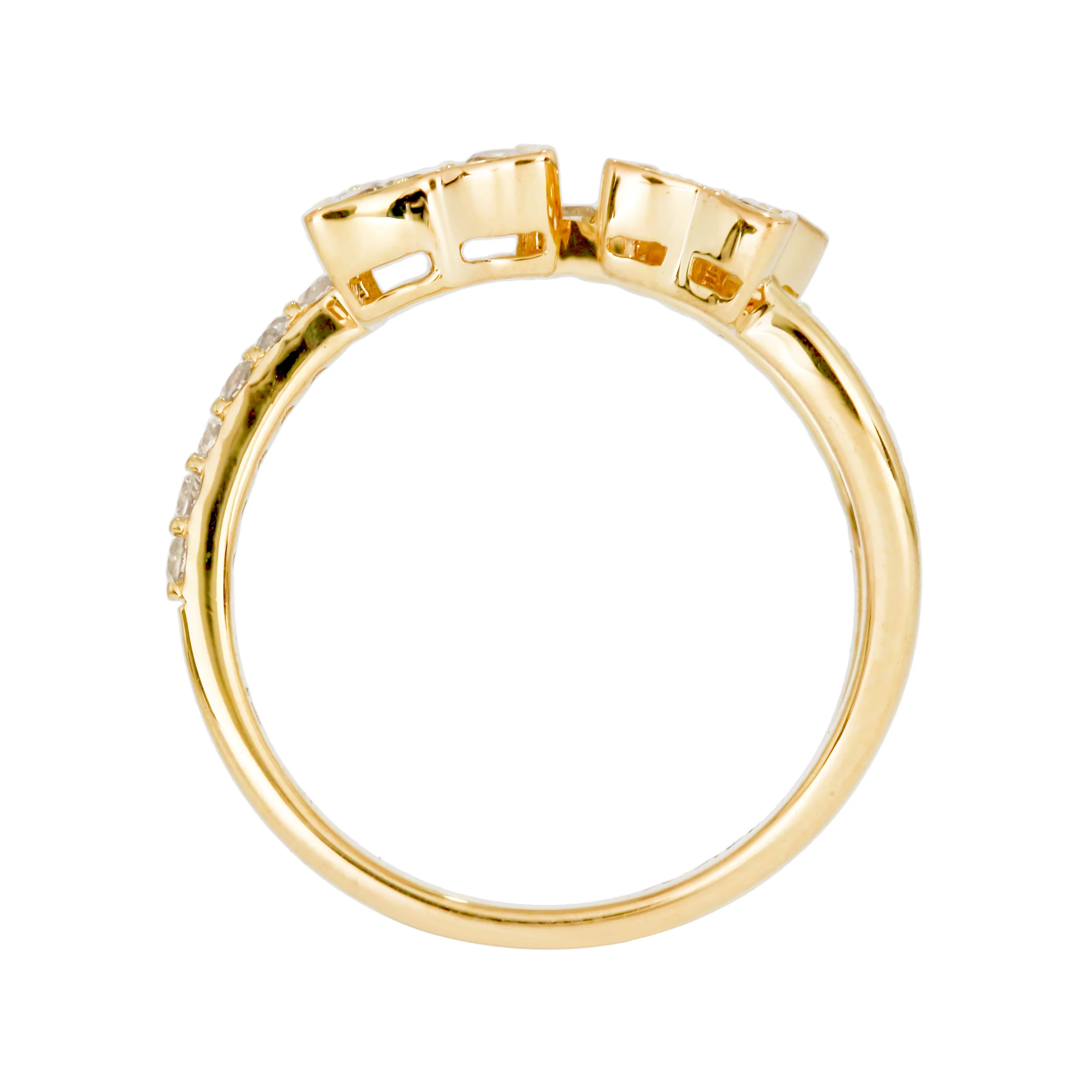 DRN01251. 14K Solid Gold Diamond Flower Ring - Image 4