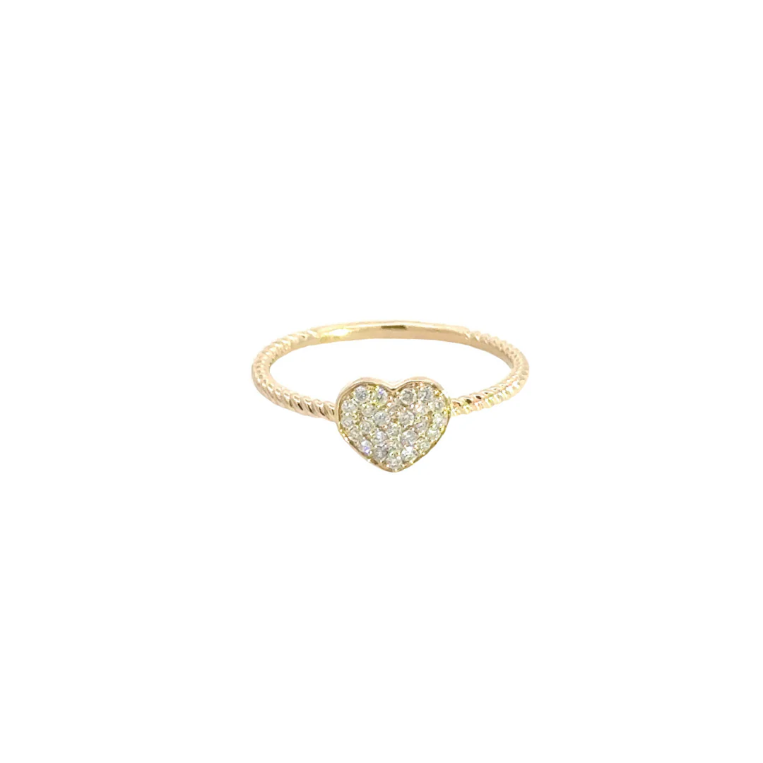 RN412078. 14K Solid Gold Diamond Heart Ring - Image 2