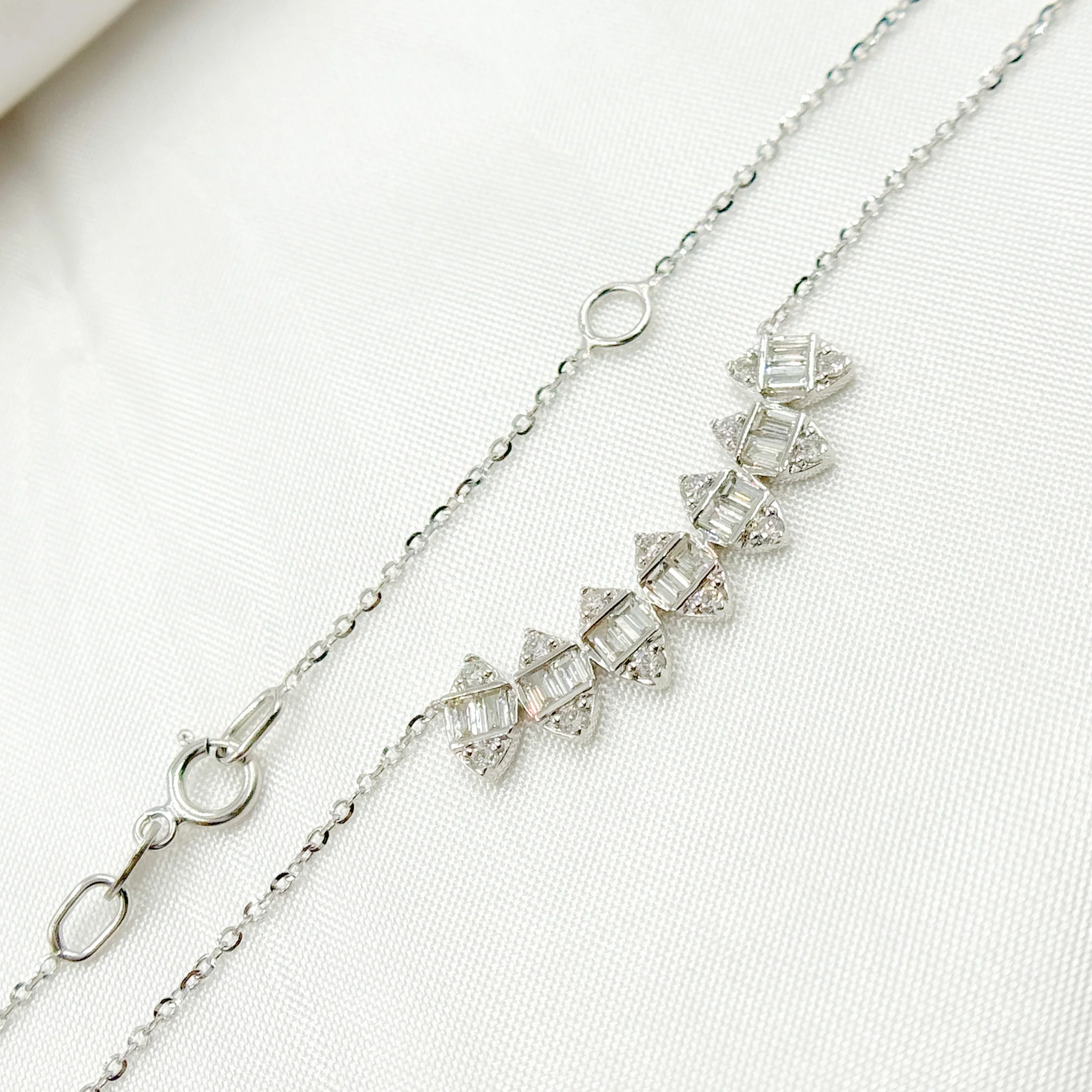 NT403015. 14K Solid Gold Diamond Necklace - Image 2