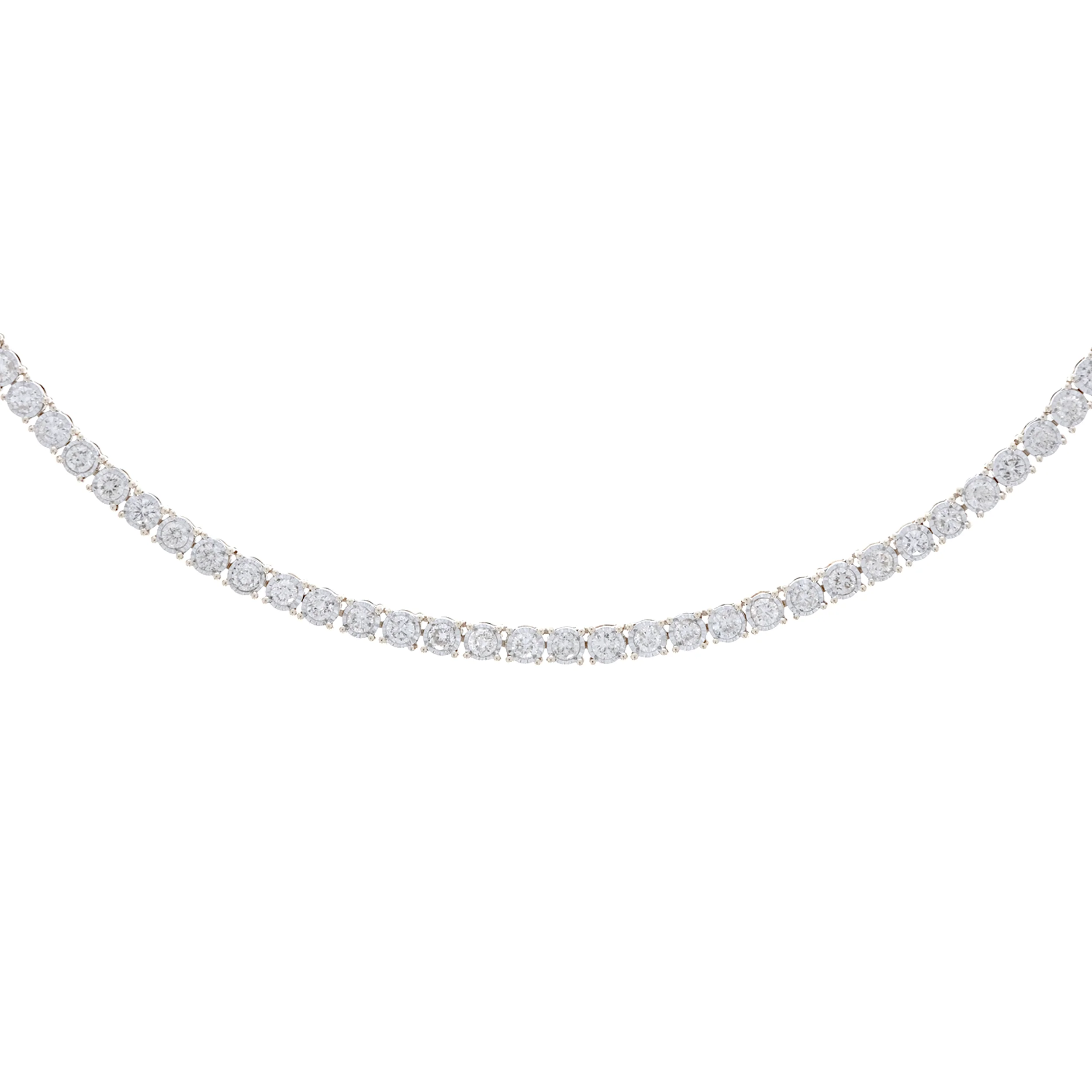 NFR71712. 14K Solid Gold Diamond Tennis Choker Necklace - Image 7
