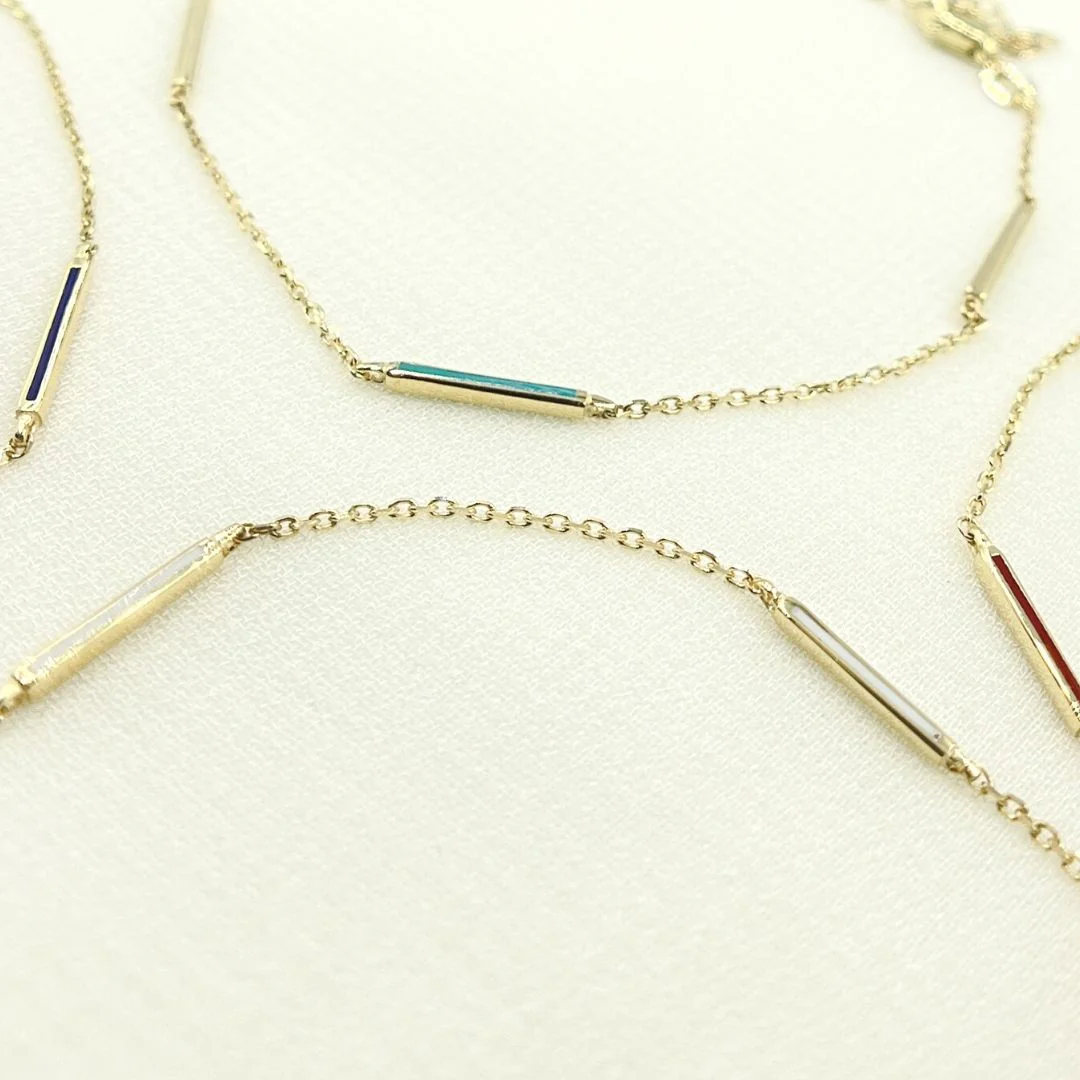 Solid Gold Enamel Bracelet - Image 6