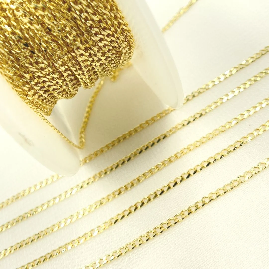 050GMBG1T2A8L001byFt. 14K Solid Gold Flat Cuban Links Chain. - Image 4