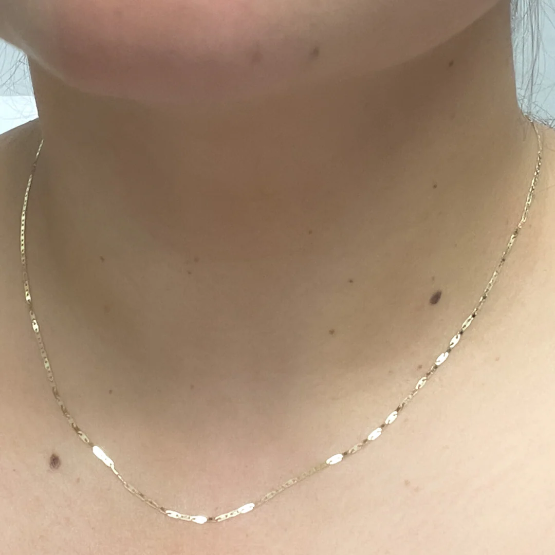 030FVSV1BPT2A8L001. 14K Solid Gold Flat Marina Link Chain - Image 2