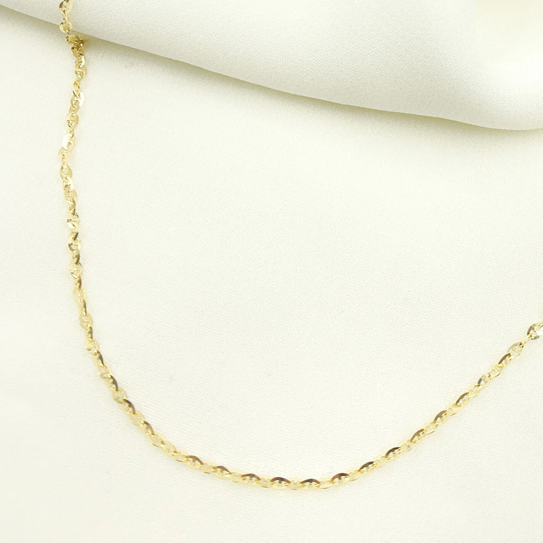 0401484RP. 14K Solid Gold Flat Marina Chain - Image 2