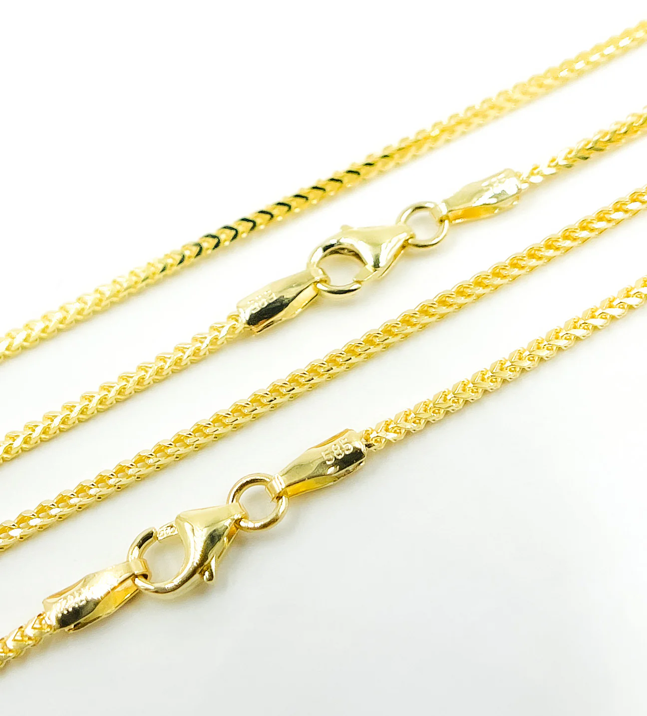 040FRP1. 14K Solid Gold Wheat Chain - Image 2