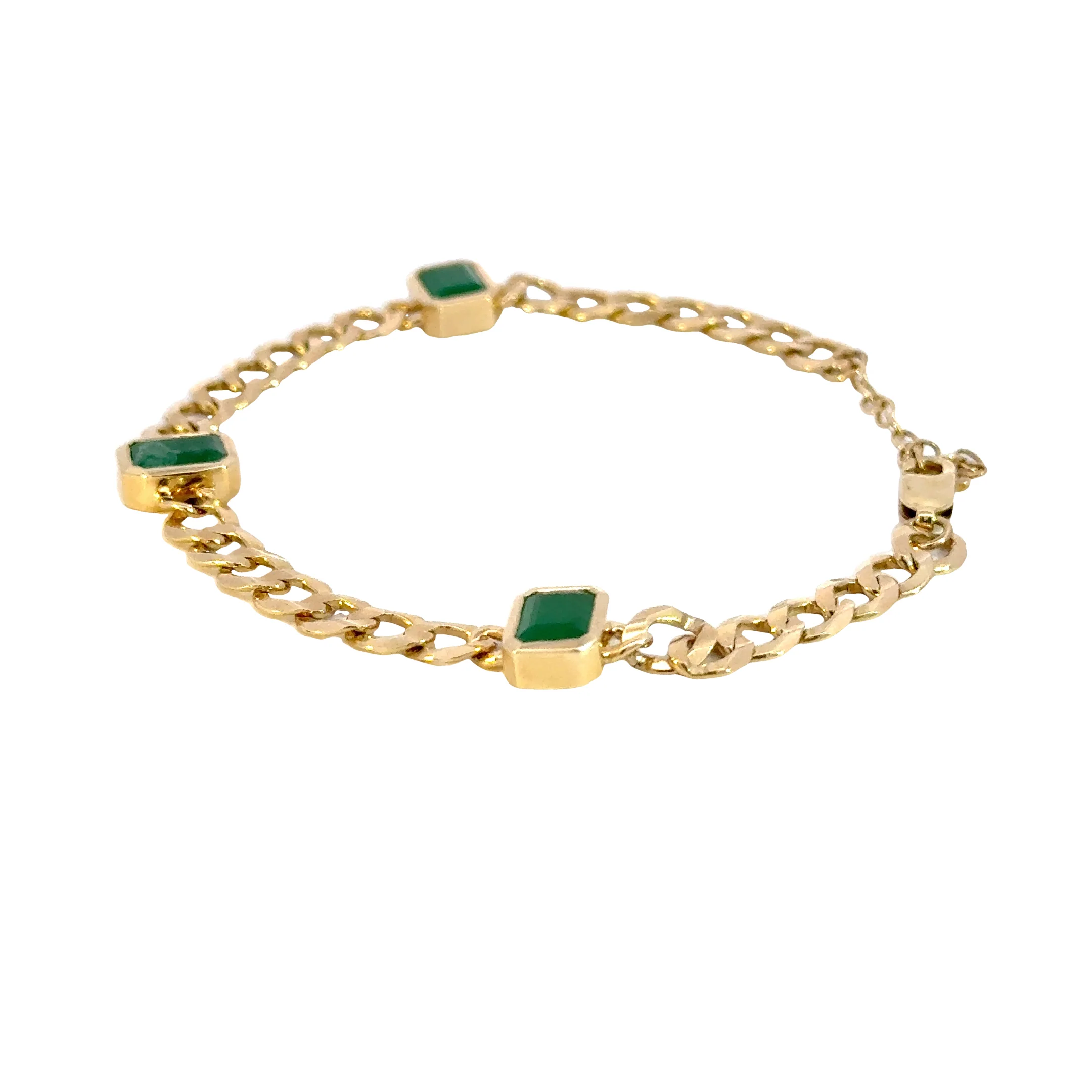 CB96105EM. 14k Solid Gold Gemstone Bracelet - Image 6