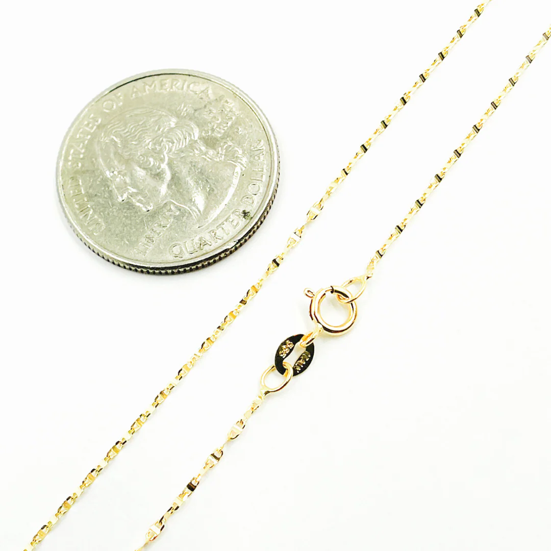 030FLP110T5. 14K Solid Gold Twisted Marina Link - Image 3