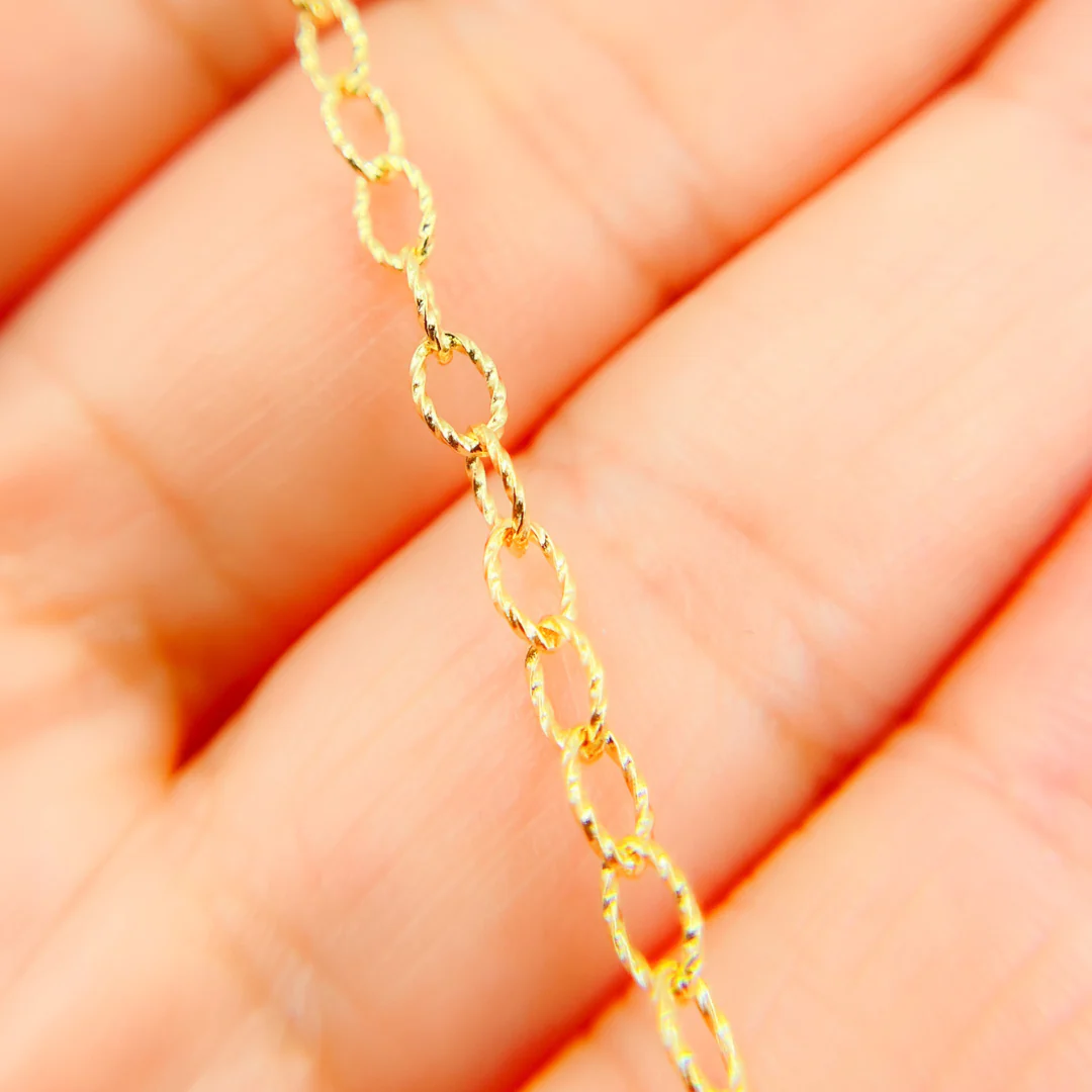 045O03. 14K Solid Gold Cable Chain - Image 4