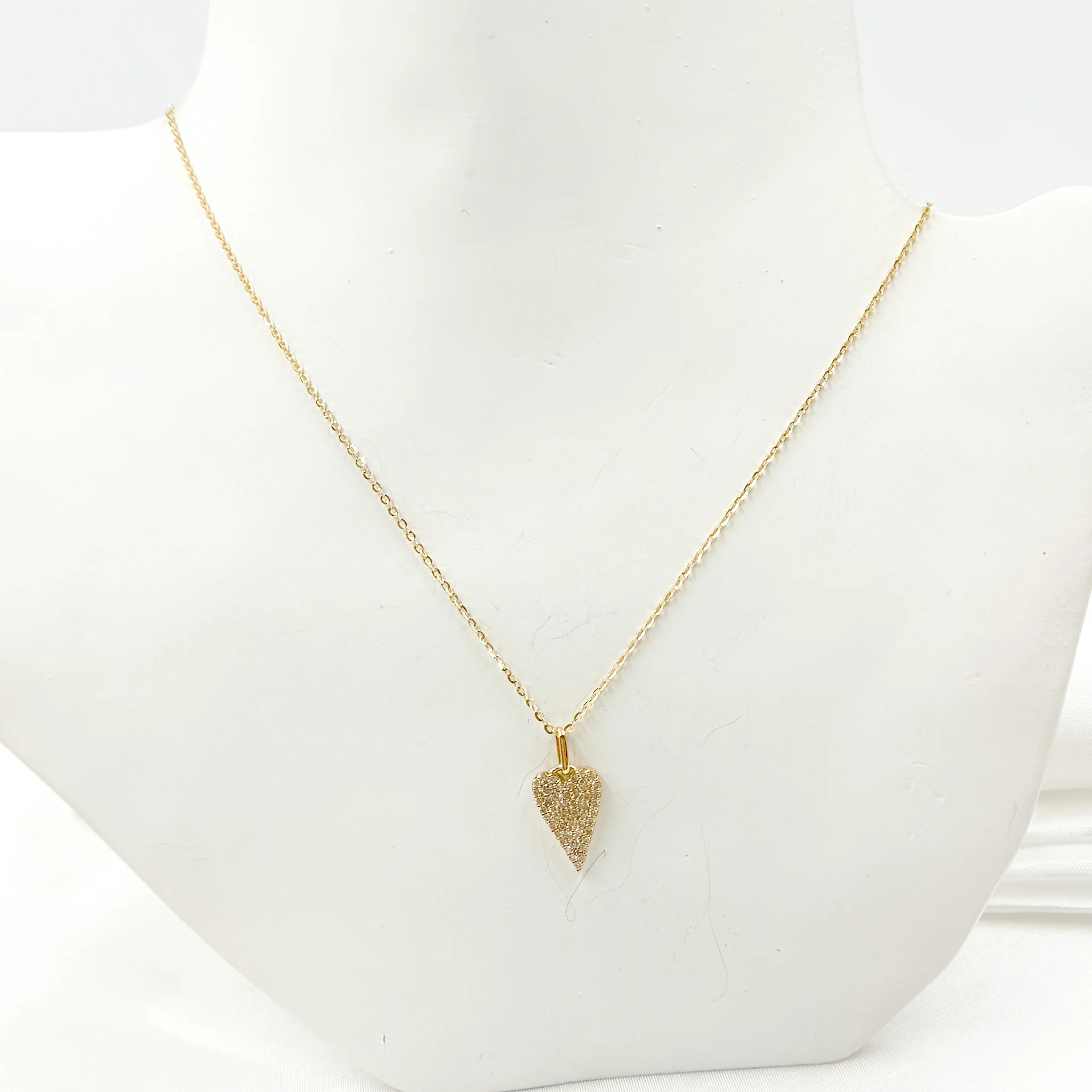 PHB38753. 14K Solid Gold Heart Shape Diamond Necklace
