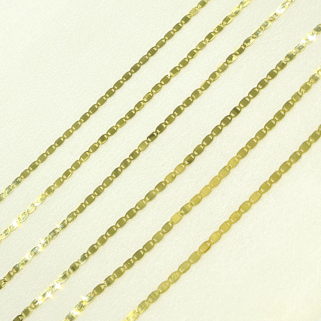 030FVAV1BPT2A8L001byFt. 14k Solid Gold Mirror Flat Marina Link Chain - Image 4