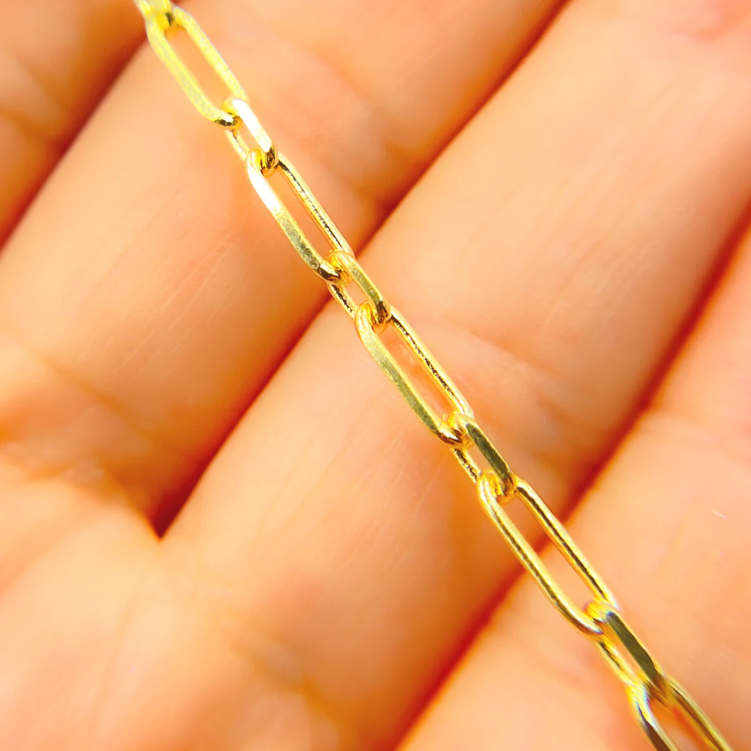 08014588FD. 14K Solid Gold Paperclip Diamond Cut Chain - Image 5