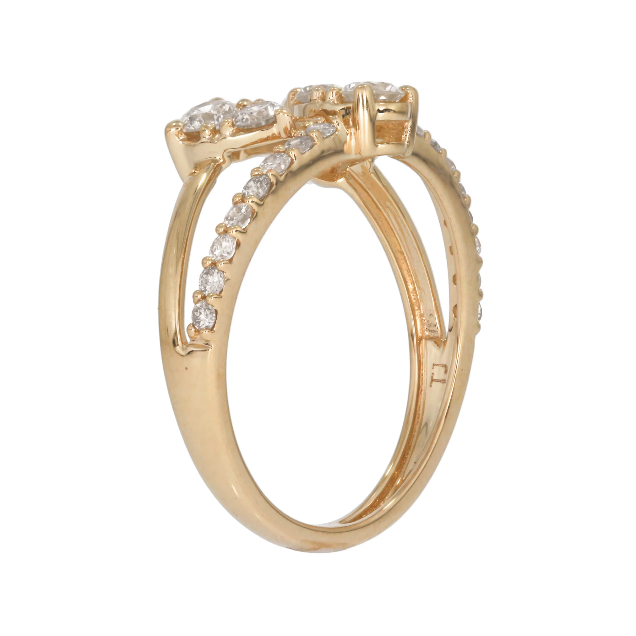 DRN00851. 14K Solid Gold Pear Diamond Ring - Image 4
