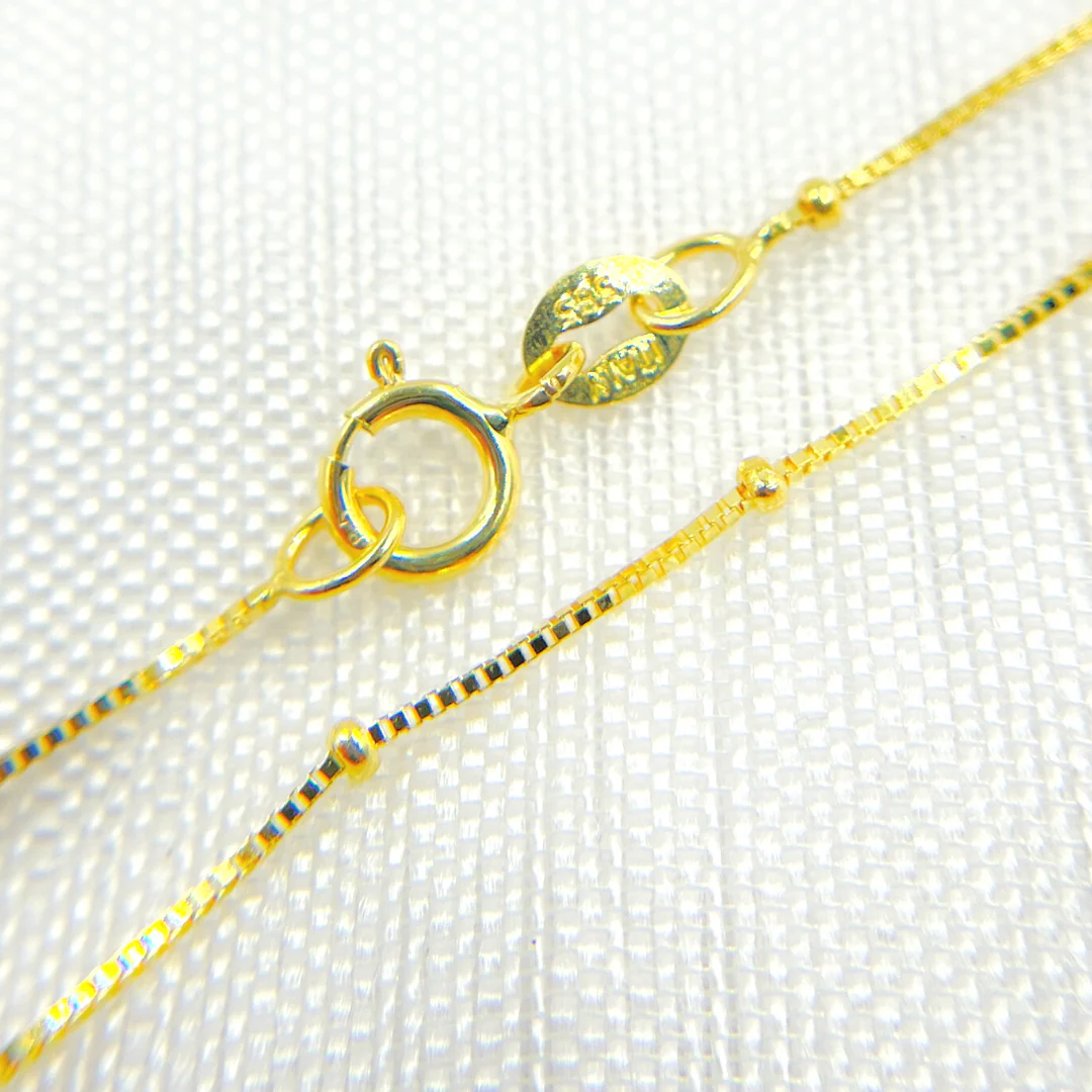 040VEDS3. 14K Solid Gold Satellite Chain - Image 2