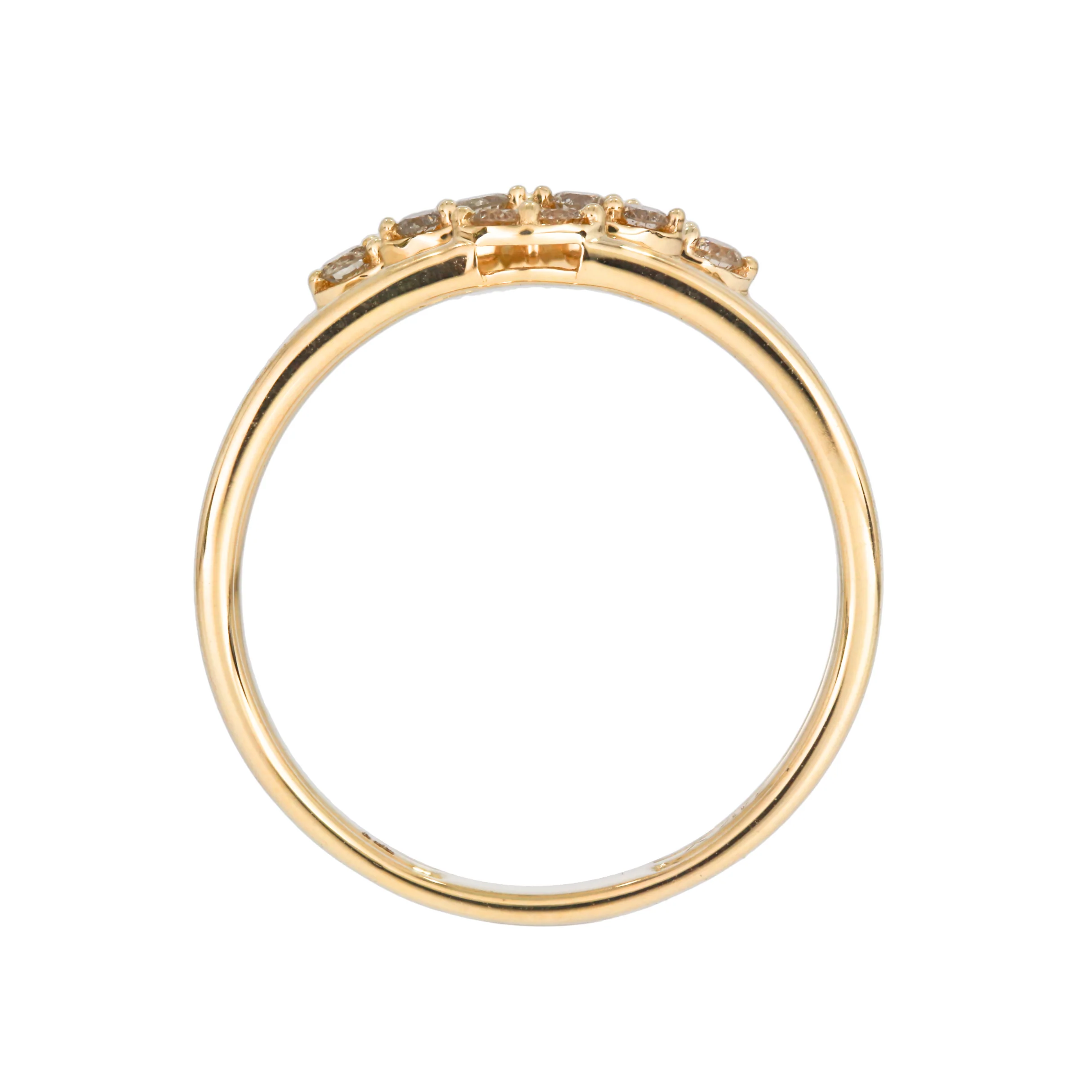 DRN01608. 14K Solid Gold Three Rows Eternity Diamond Ring - Image 3