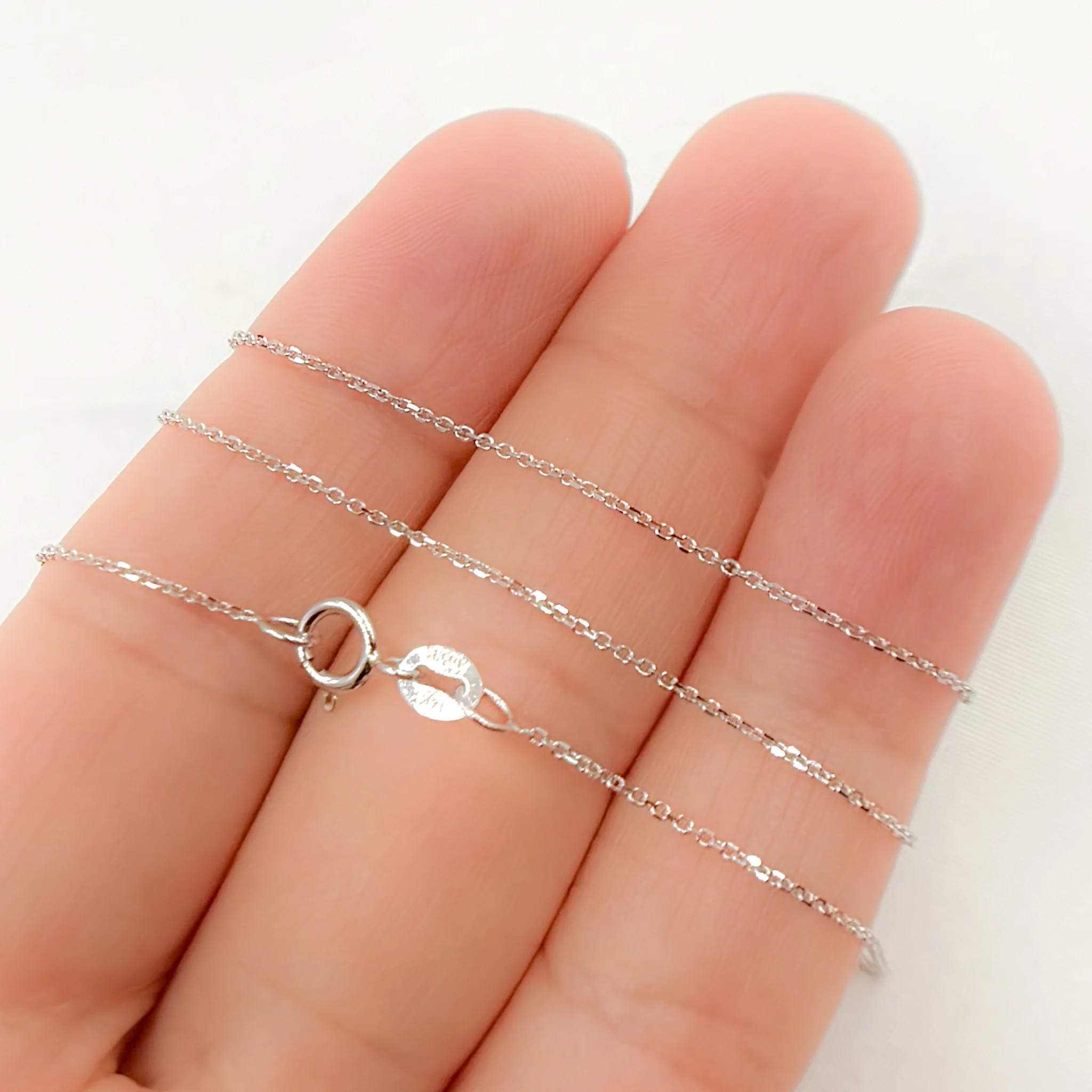 025R01T5WG. 14K Solid White Gold Cable Chain - Image 4