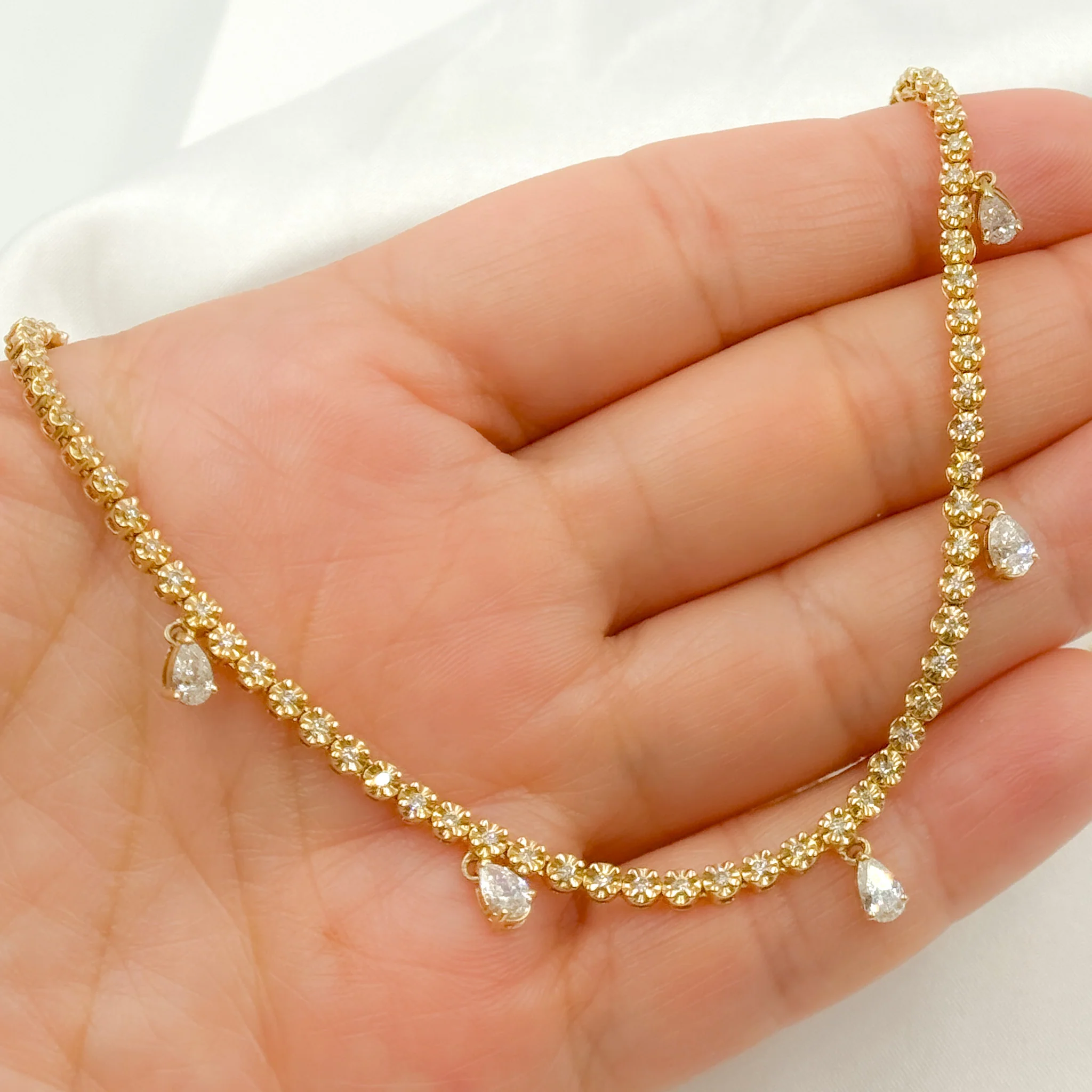NFM70721. 14K Solid Gold Diamond Necklace - Image 3
